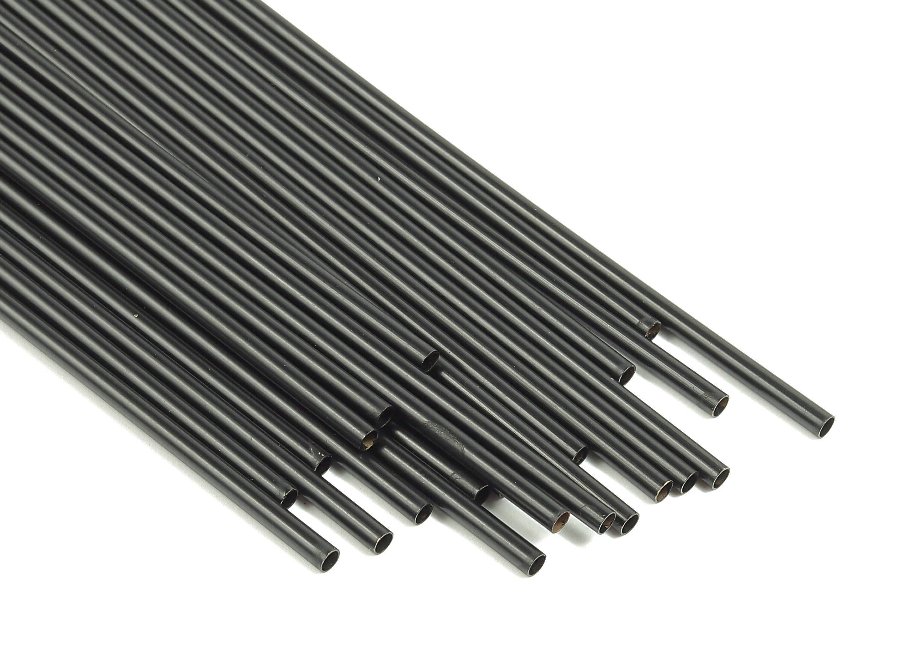 Matte Black Himmeli Tubes - Raw Brass Round Himmeli DIY Tube Beads - Circle Pipes for Geometric - For Air Plants -2.5x0.2x100mm- PP4569B-100 - DOMEDBAZAAR