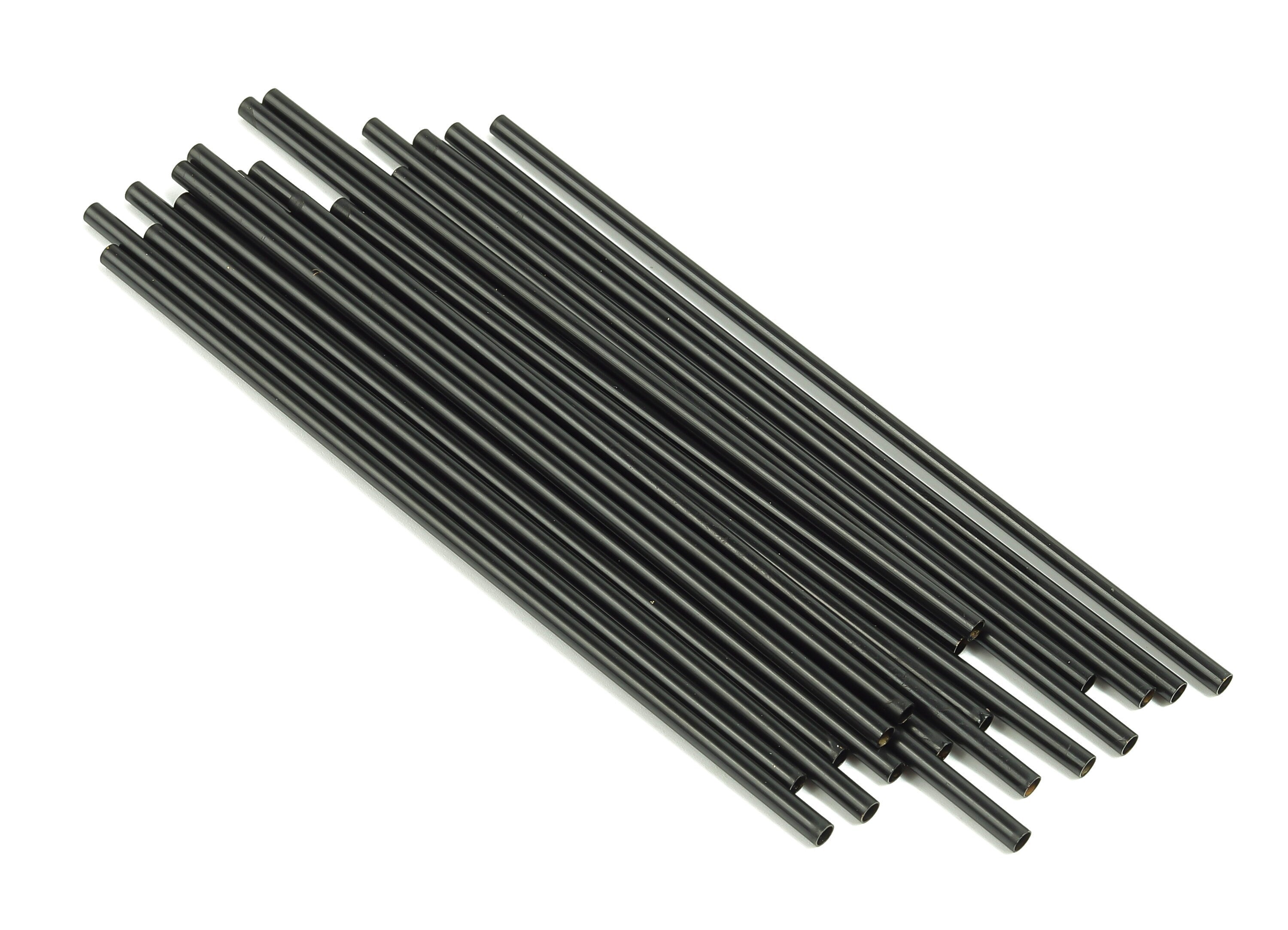 Matte Black Himmeli Tubes - Raw Brass Round Himmeli DIY Tube Beads - Circle Pipes for Geometric - For Air Plants -2.5x0.2x100mm- PP4569B-100 - DOMEDBAZAAR