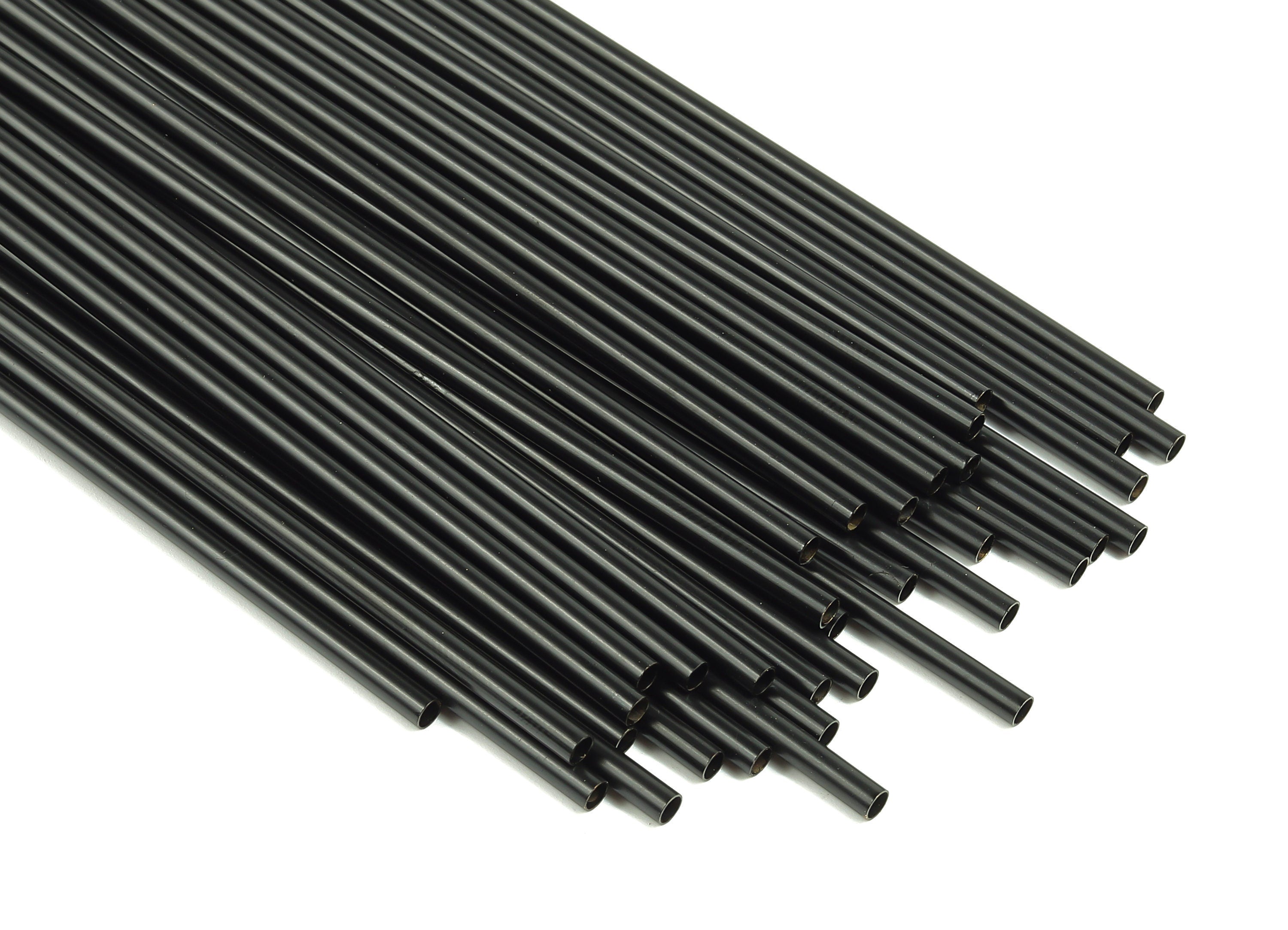 Matte Black Himmeli Tubes - Raw Brass Round Himmeli DIY Tube Beads - Circle Pipes for Geometric - For Air Plants -2.5x0.2x120mm- PP4569B-120 - DOMEDBAZAAR