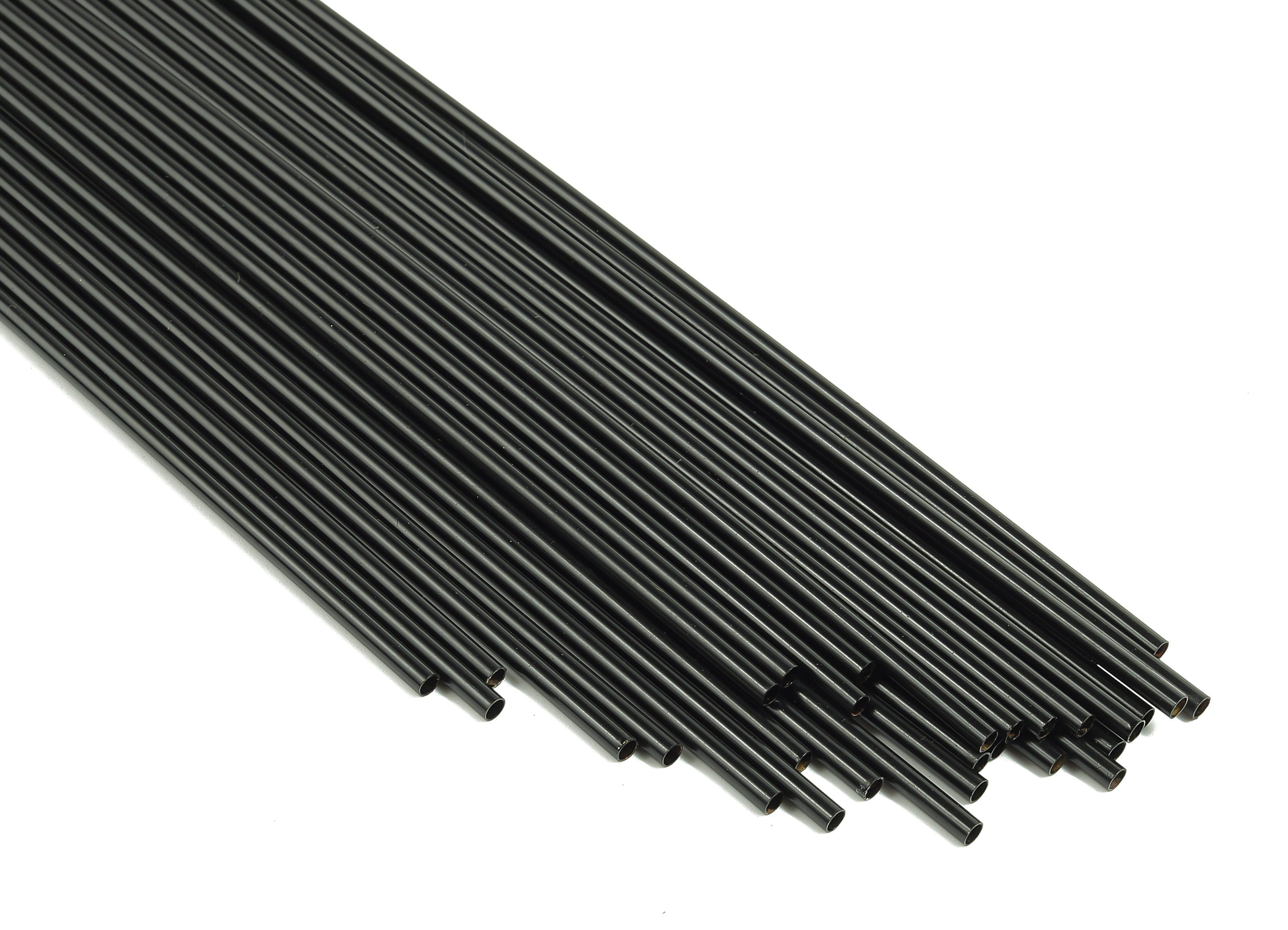 Matte Black Himmeli Tubes - Raw Brass Round Himmeli DIY Tube Beads - Circle Pipes for Geometric - For Air Plants -2.5x0.2x180mm- PP4569B-180 - DOMEDBAZAAR