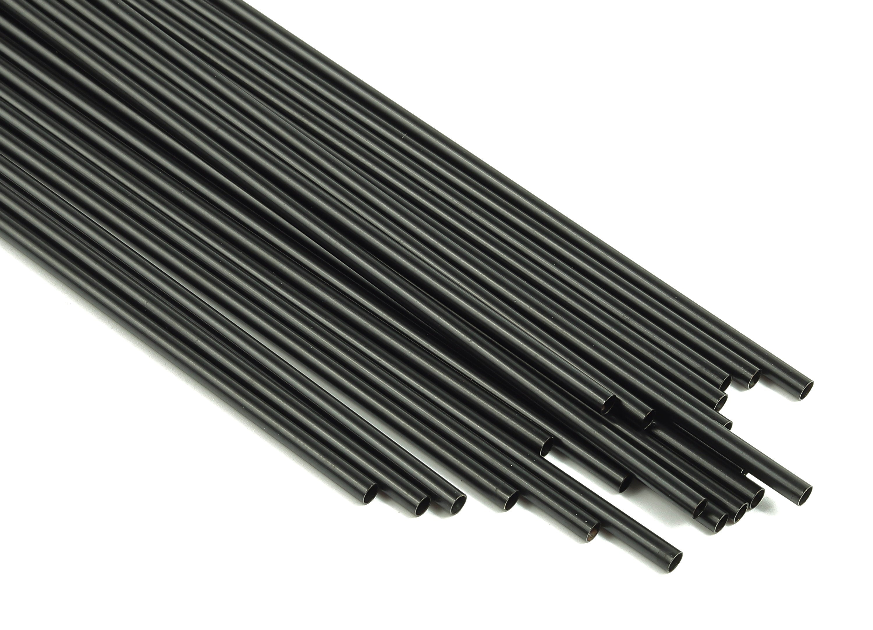 Matte Black Himmeli Tubes - Raw Brass Round Himmeli DIY Tube Beads - Circle Pipes for Geometric - For Air Plants -2.5x0.2x200mm- PP4569B-200 - DOMEDBAZAAR