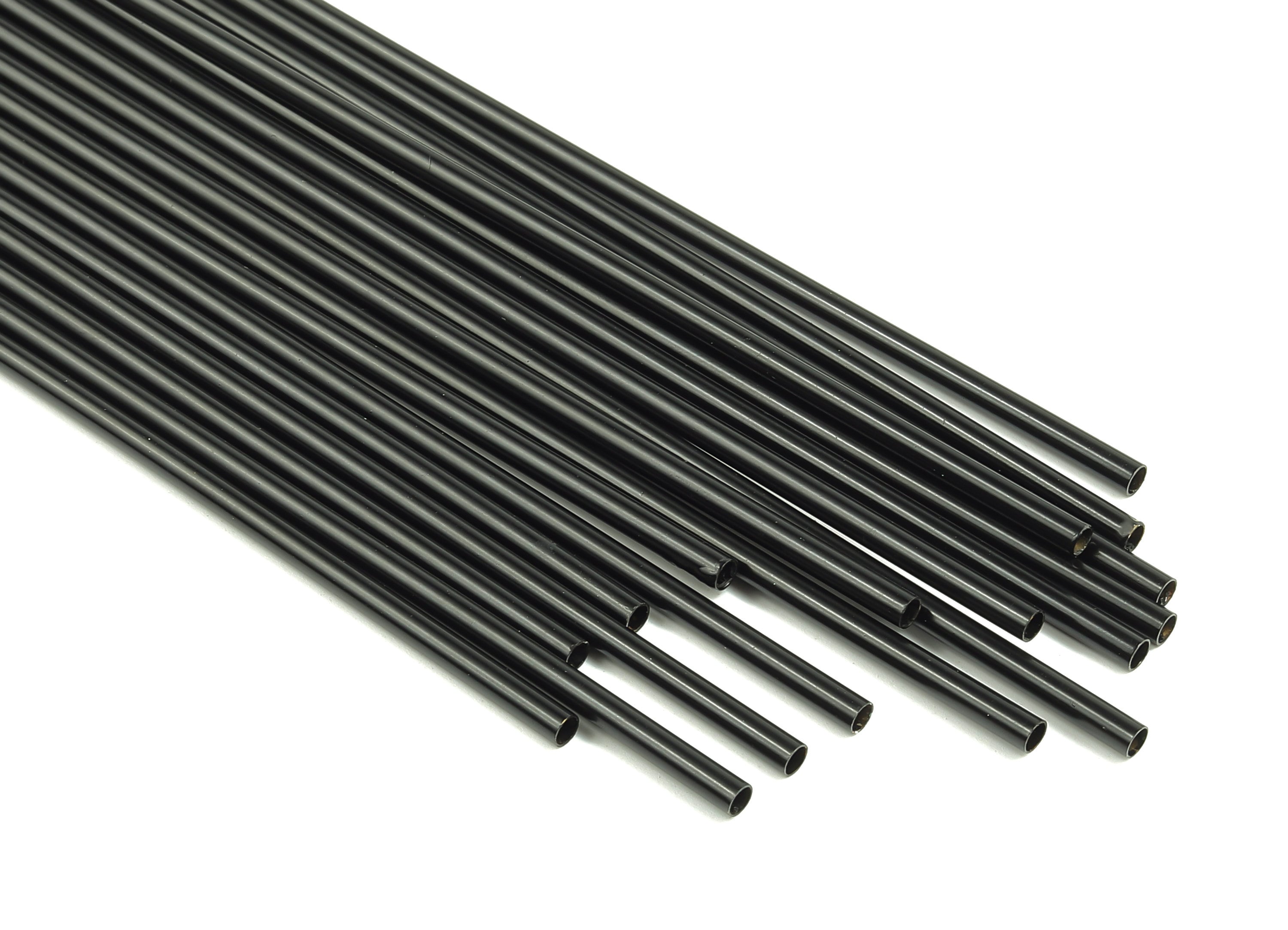 Matte Black Himmeli Tubes - Raw Brass Round Himmeli DIY Tube Beads - Circle Pipes for Geometric - For Air Plants -2.5x0.2x225mm- PP4569B-225 - DOMEDBAZAAR