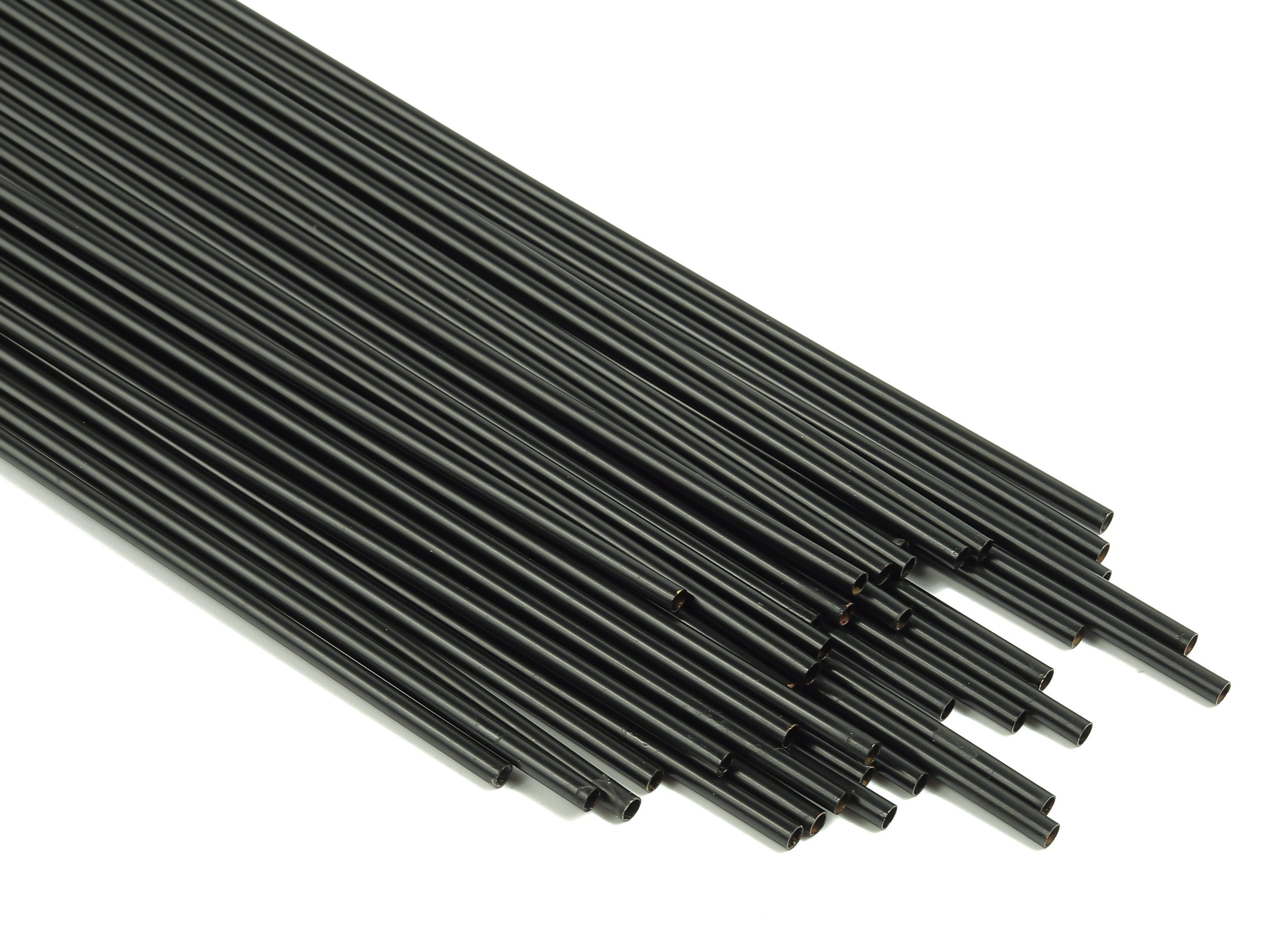 Matte Black Himmeli Tubes - Raw Brass Round Himmeli DIY Tube Beads - Circle Pipes for Geometric - For Air Plants -2.5x0.2x275mm- PP4569B-275 - DOMEDBAZAAR