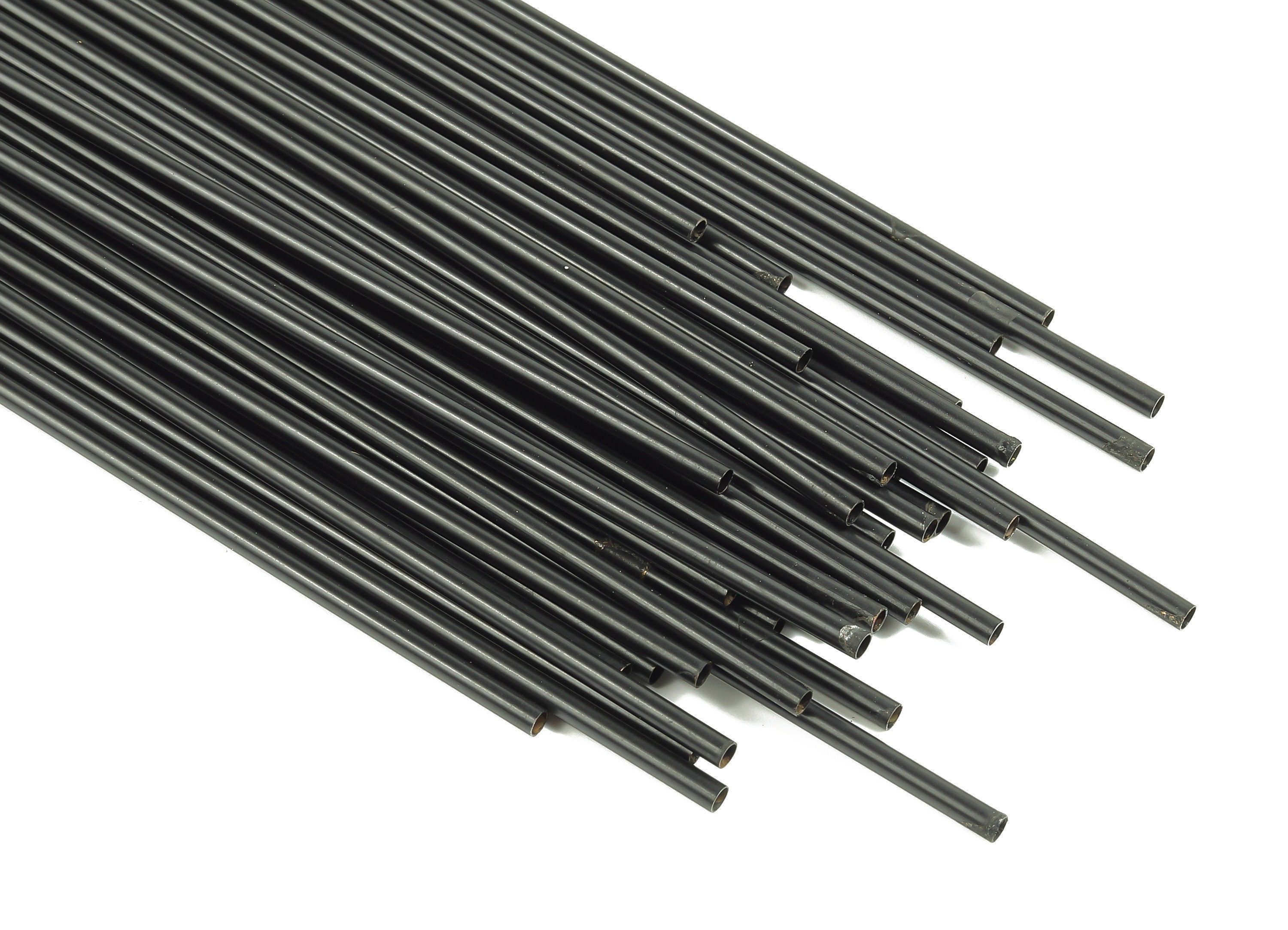 Matte Black Himmeli Tubes - Raw Brass Round Himmeli DIY Tube Beads - Circle Pipes for Geometric - For Air Plants -2.5x0.2x300mm- PP4569B-300 - DOMEDBAZAAR