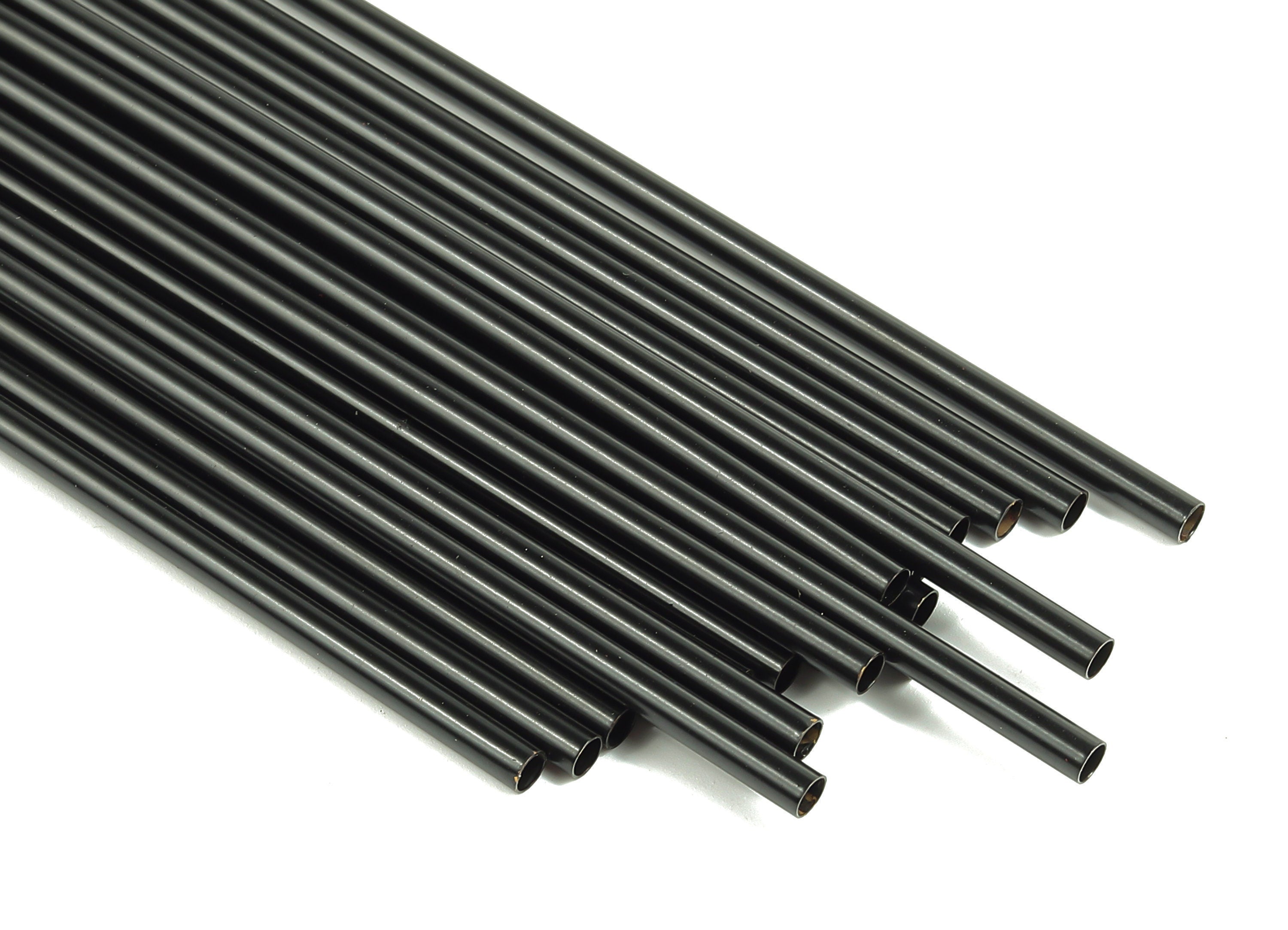 Matte Black Himmeli Tubes - Raw Brass Round Himmeli DIY Tube Beads - Circle Pipes for Geometric - For Air Plants -3x0.2x130mm- PP4570B-130 - DOMEDBAZAAR
