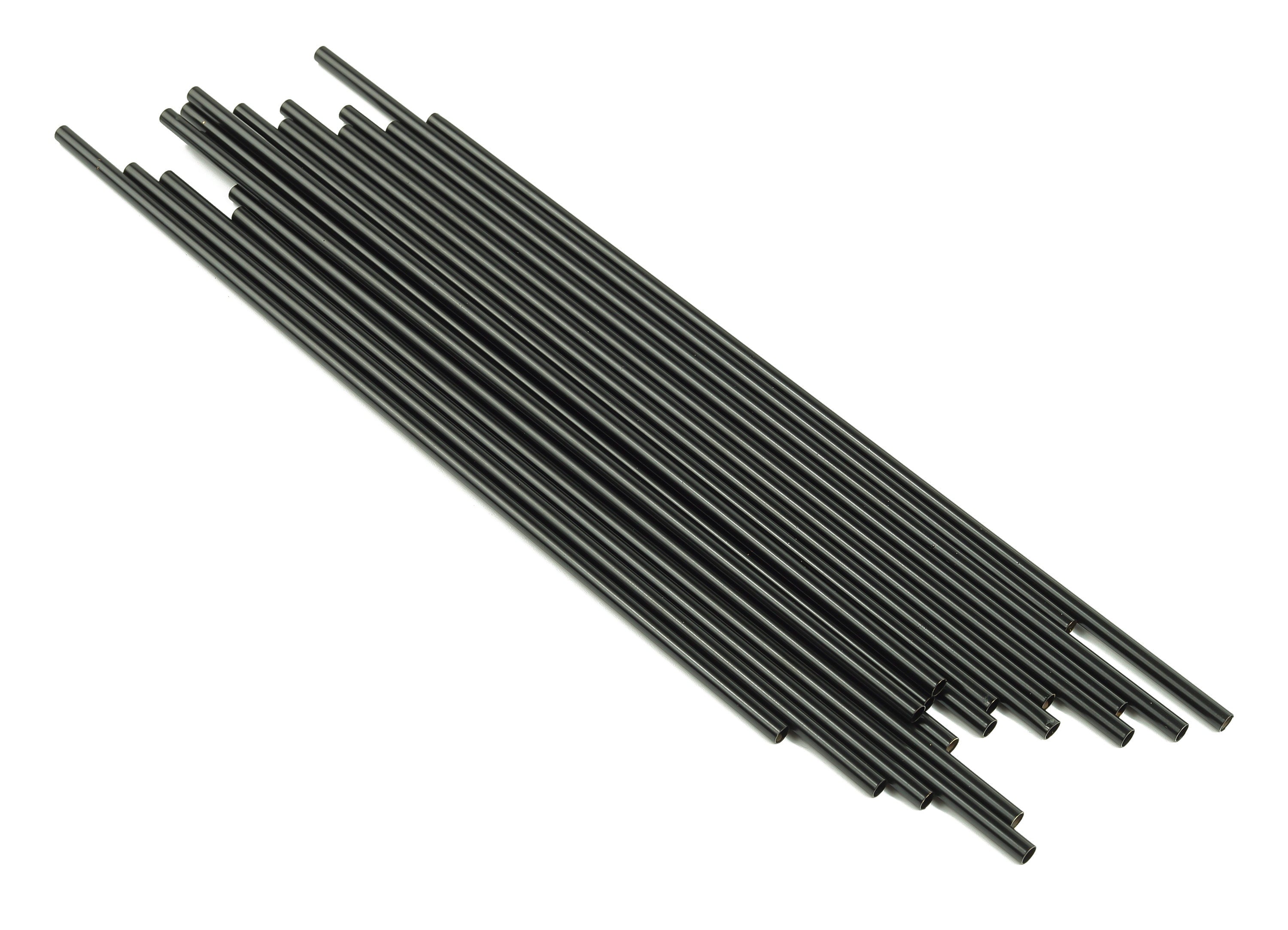 Matte Black Himmeli Tubes - Raw Brass Round Himmeli DIY Tube Beads - Circle Pipes for Geometric - For Air Plants -3x0.2x160mm- PP4570B-160 - DOMEDBAZAAR