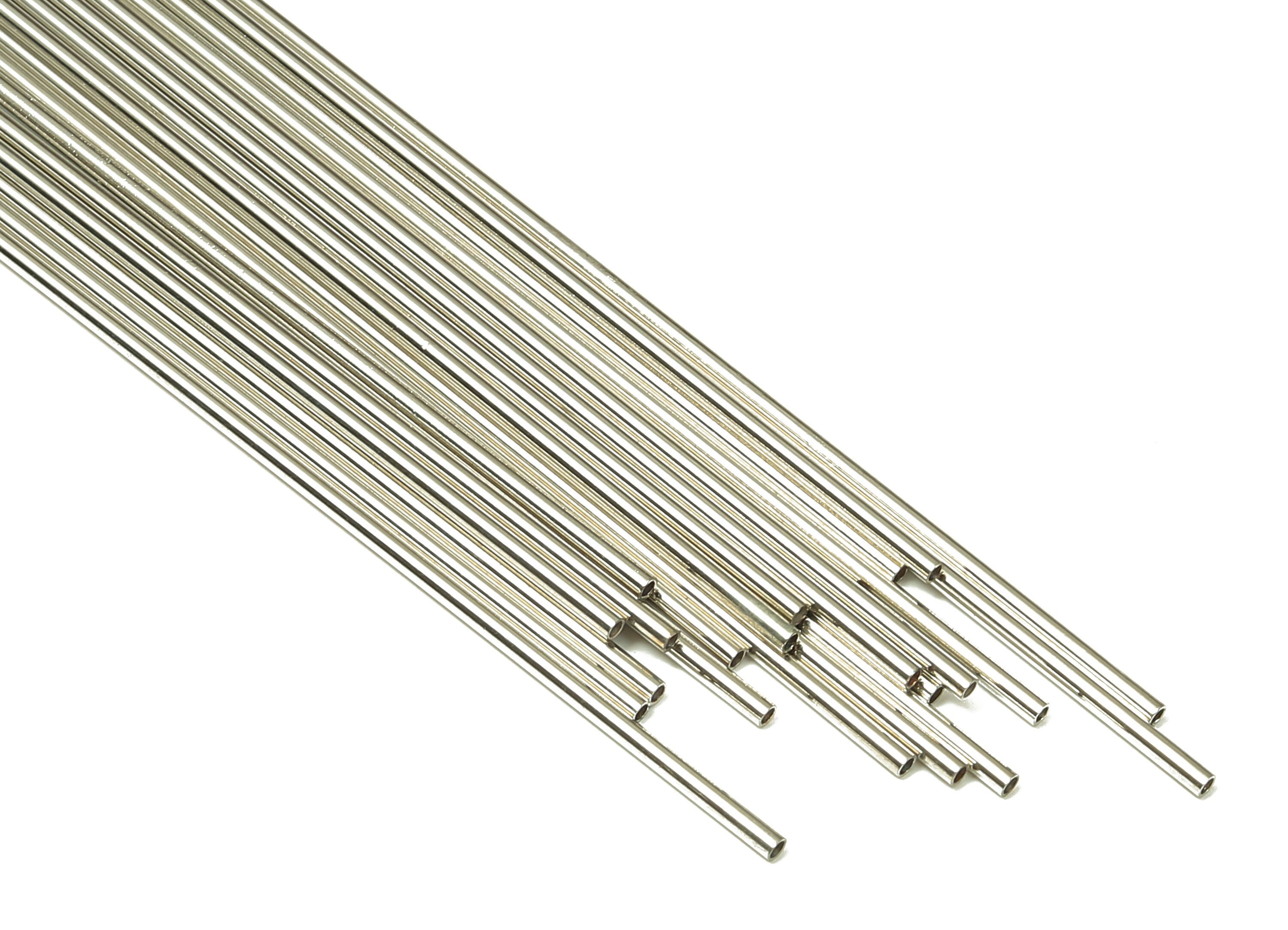 Silver Tone Himmeli Tubes - Brass Round Himmeli DIY Tube Beads - Circle Pipes for Geometric - For Air Plants -1.5x0.2x80mm - PP4567S-80 - DOMEDBAZAAR