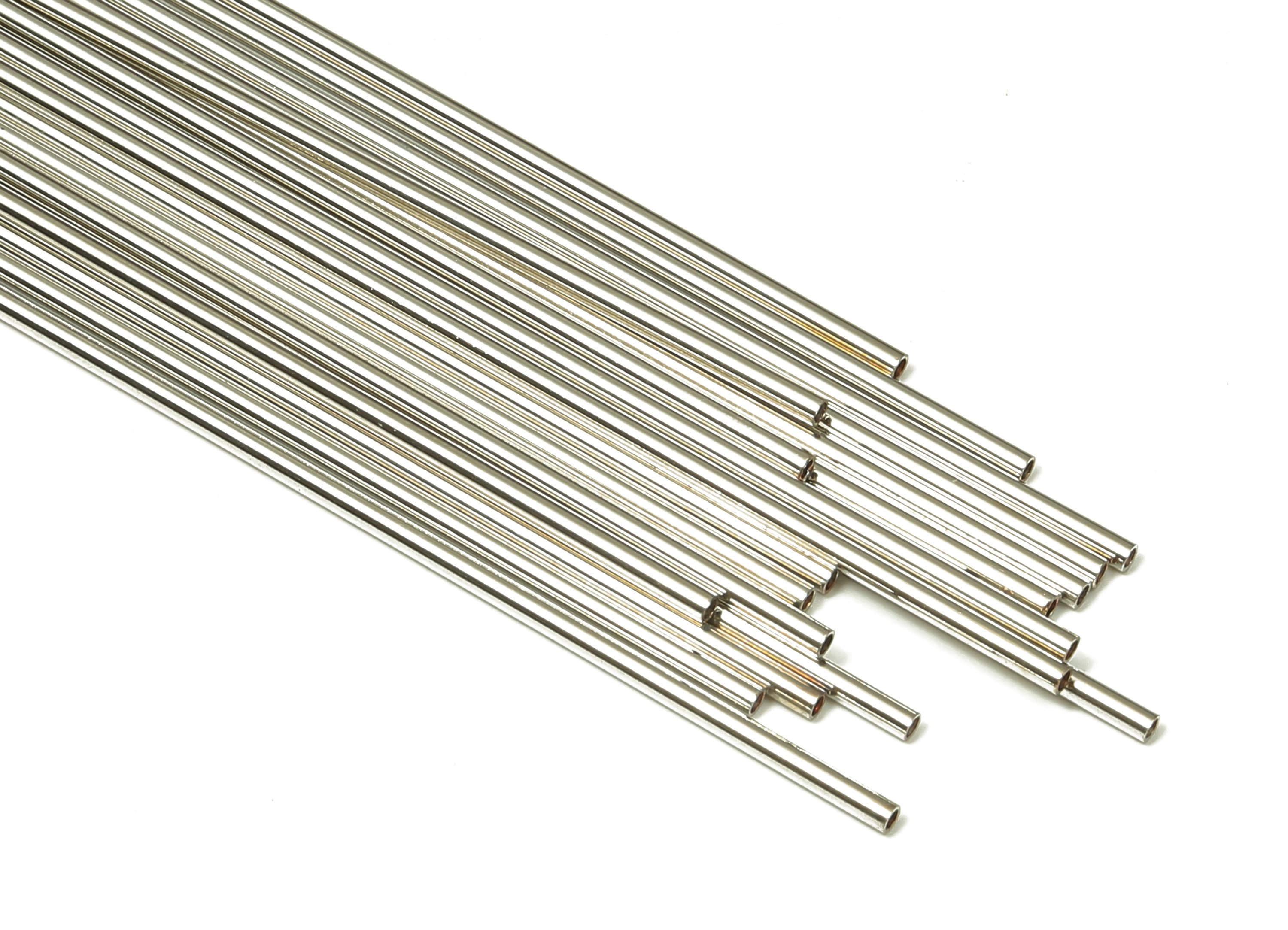 Silver Tone Himmeli Tubes - Brass Round Himmeli DIY Tube Beads - Circle Pipes for Geometric - For Air Plants -1.5x0.2x100mm- PP4567S-100 - DOMEDBAZAAR