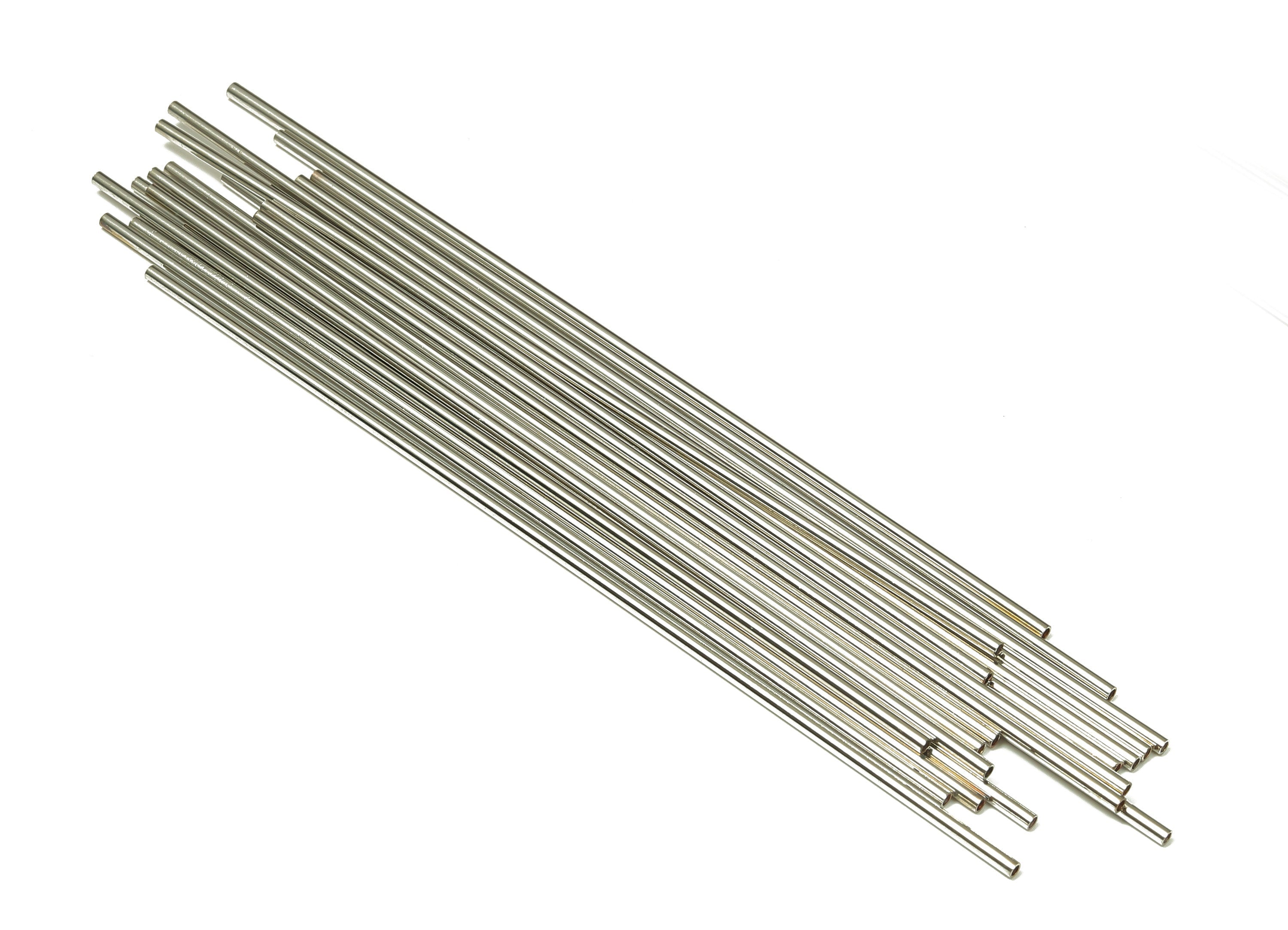 Silver Tone Himmeli Tubes - Brass Round Himmeli DIY Tube Beads - Circle Pipes for Geometric - For Air Plants -1.5x0.2x100mm- PP4567S-100 - DOMEDBAZAAR