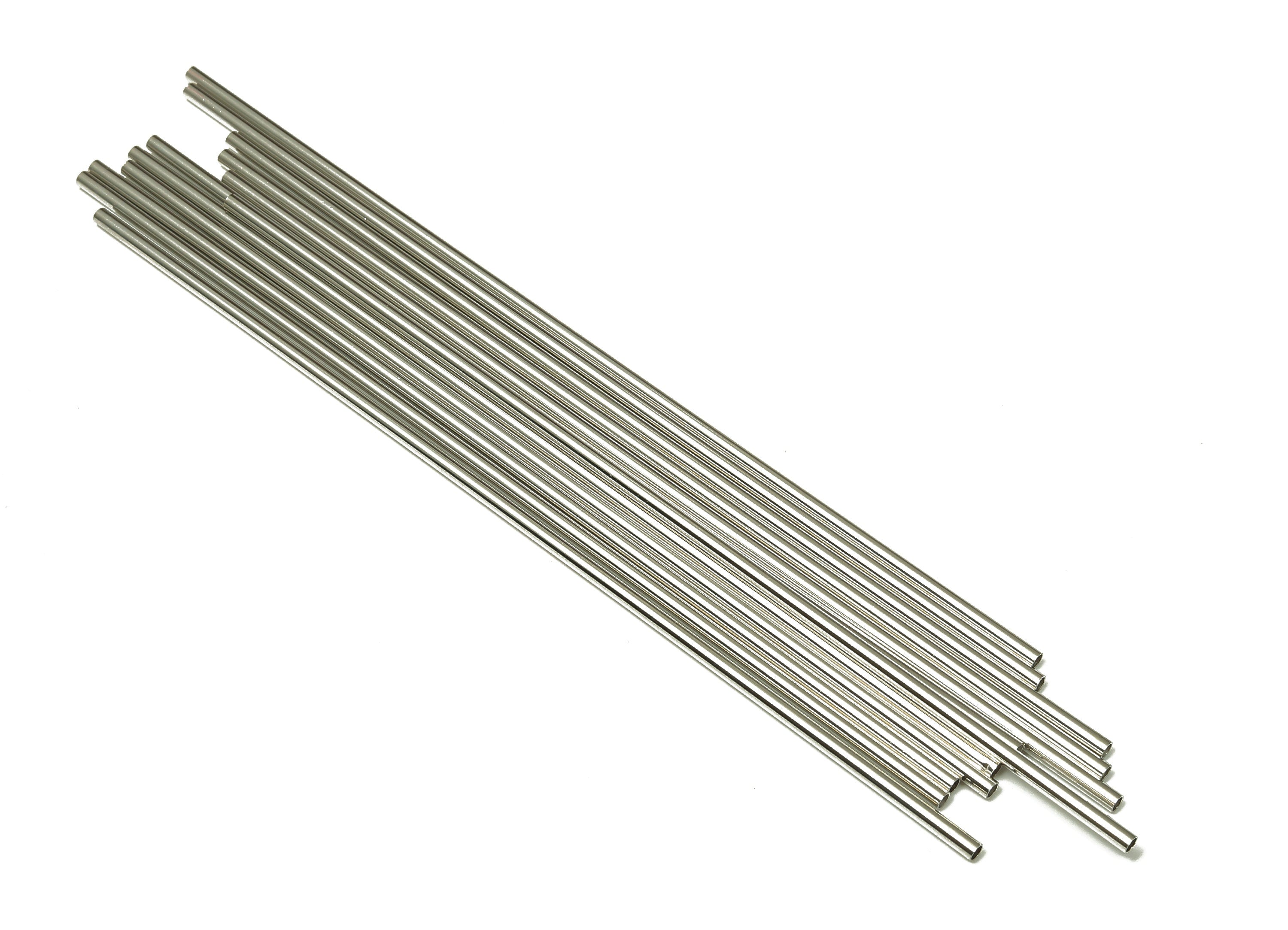 Silver Tone Himmeli Tubes - Brass Round Himmeli DIY Tube Beads - Circle Pipes for Geometric - For Air Plants - 2x0.2x120mm -PP4568S-120 - DOMEDBAZAAR