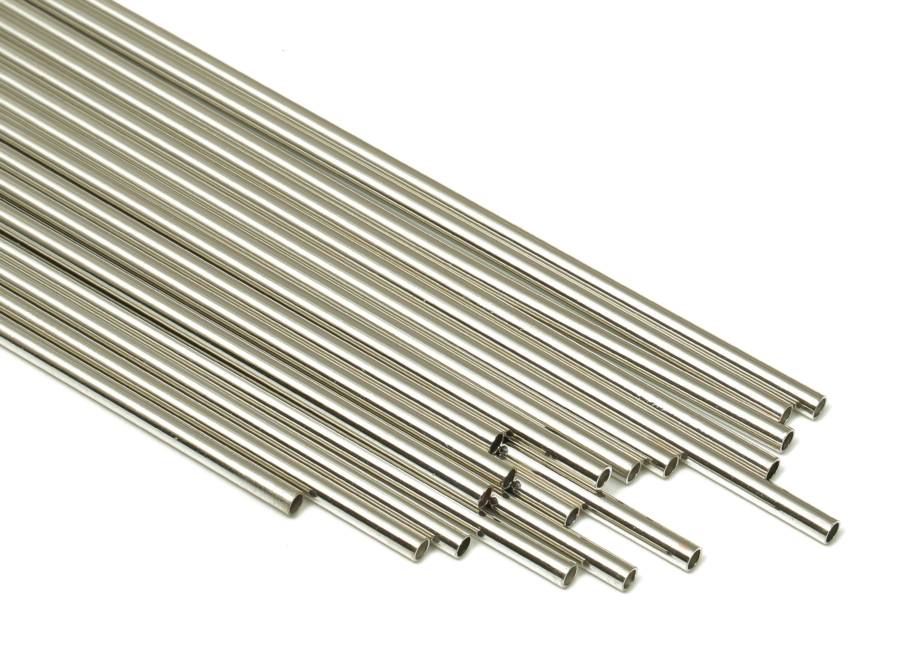 Silver Tone Himmeli Tubes - Brass Round Himmeli DIY Tube Beads - Circle Pipes for Geometric - For Air Plants - 2x0.2x90mm- PP4568S-90 - DOMEDBAZAAR