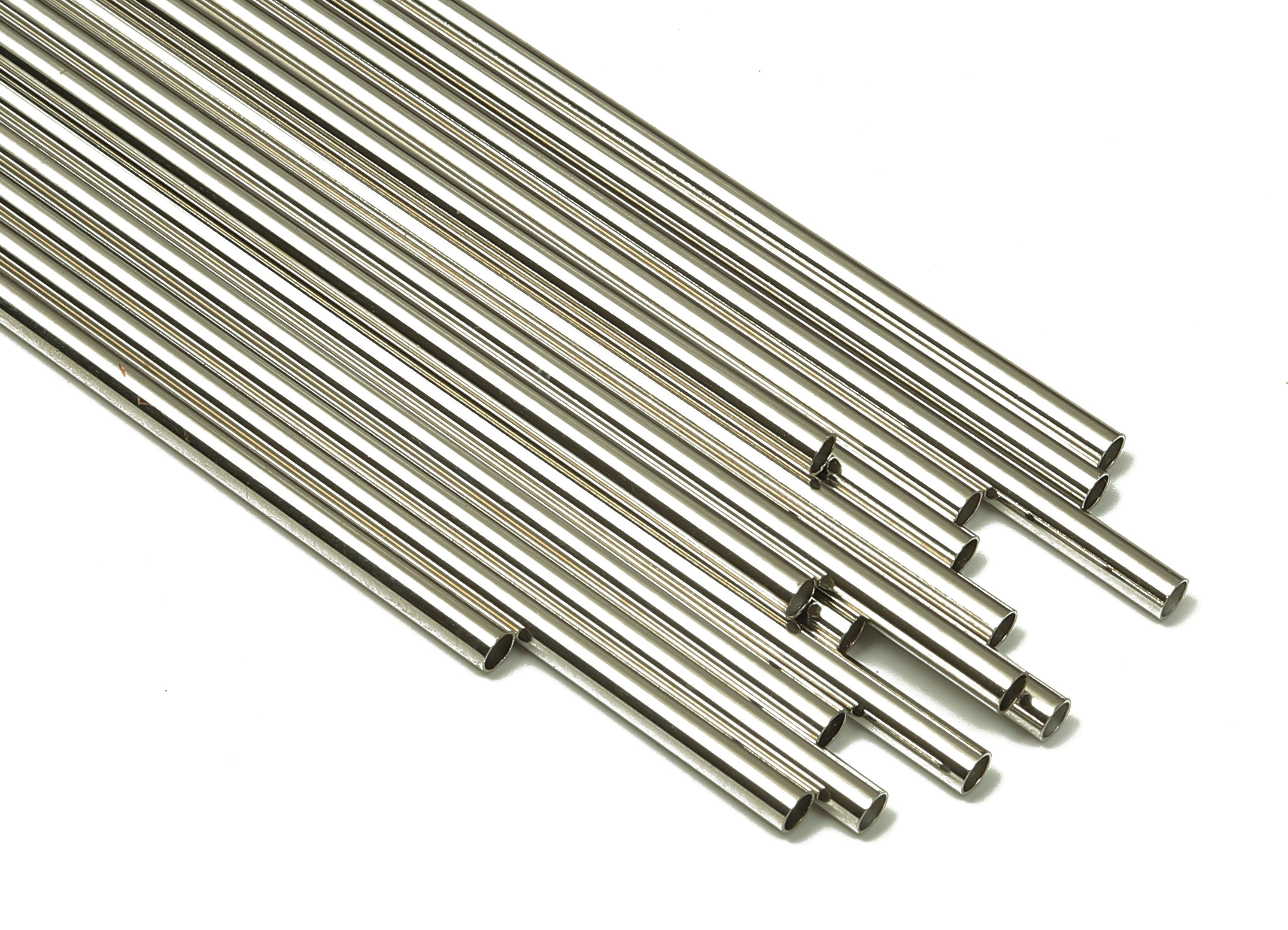 Silver Tone Himmeli Tubes - Brass Round Himmeli DIY Tube Beads - Circle Pipes for Geometric - For Air Plants -2.5x0.2x120mm- PP4569S-120 - DOMEDBAZAAR