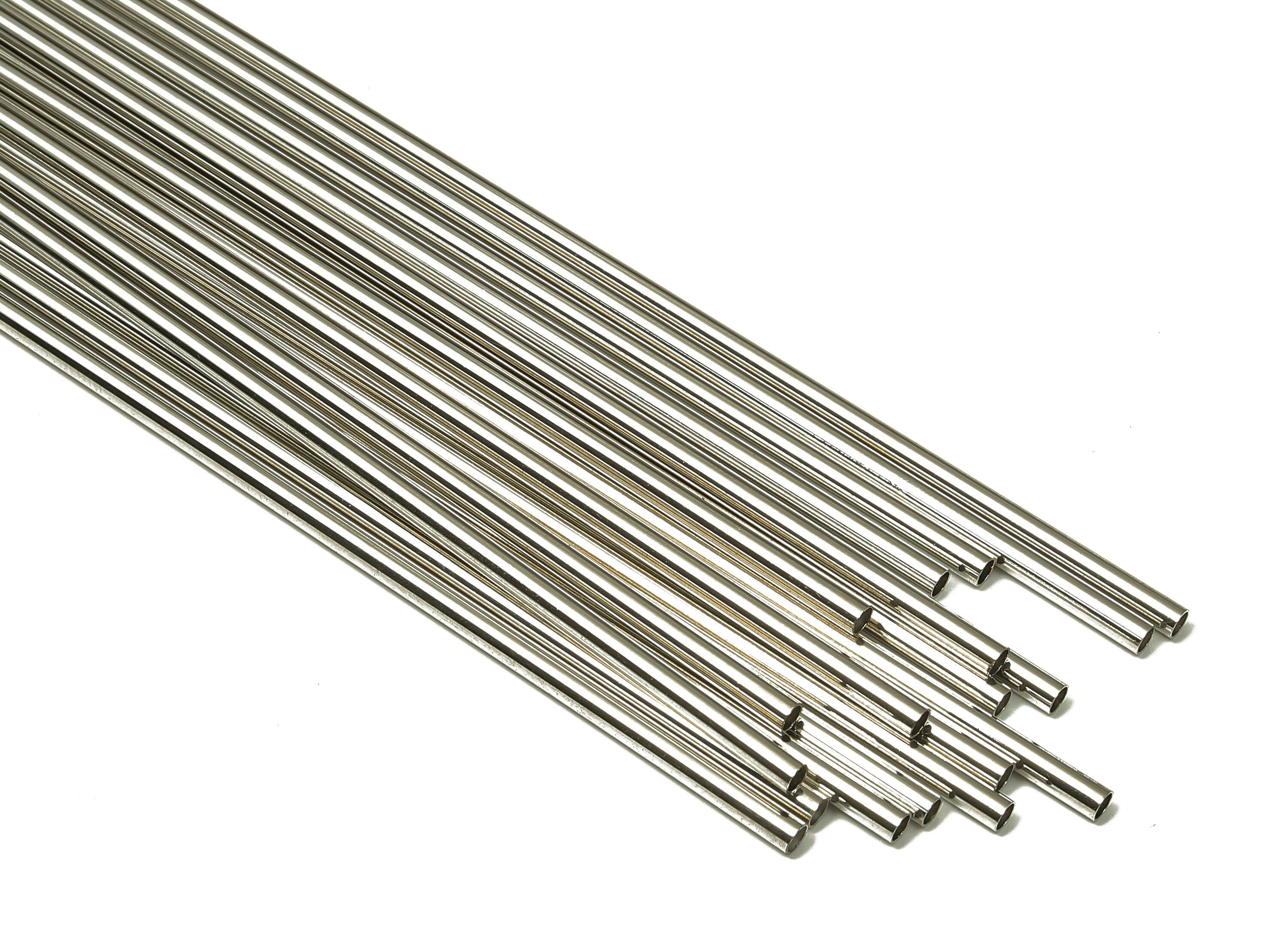 Silver Tone Himmeli Tubes - Brass Round Himmeli DIY Tube Beads - Circle Pipes for Geometric - For Air Plants -2.5x0.2x180mm- PP4569S-180 - DOMEDBAZAAR