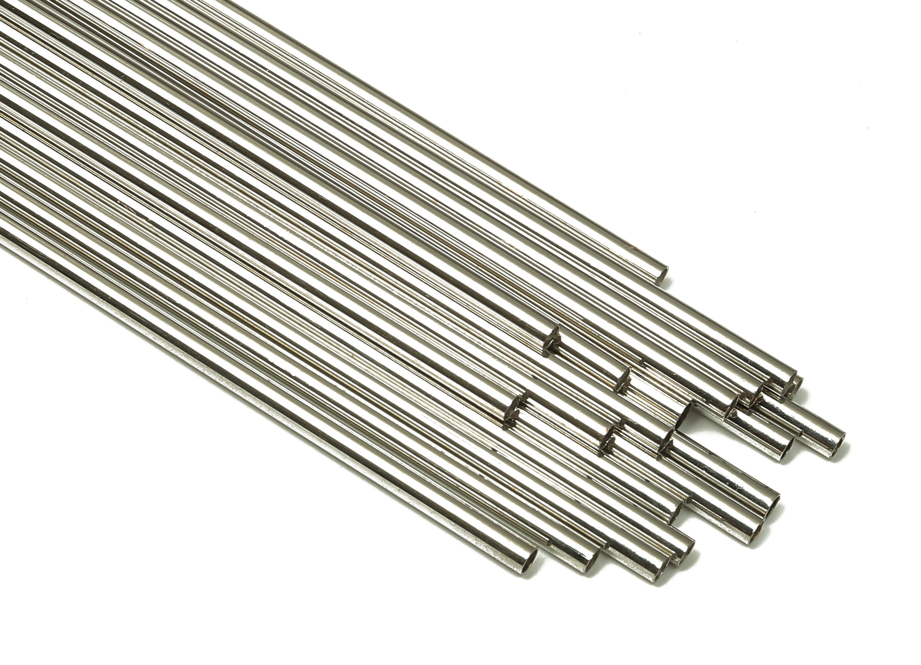 Silver Tone Himmeli Tubes - Brass Round Himmeli DIY Tube Beads - Circle Pipes for Geometric - For Air Plants -2.5x0.2x200mm- PP4569S-200 - DOMEDBAZAAR