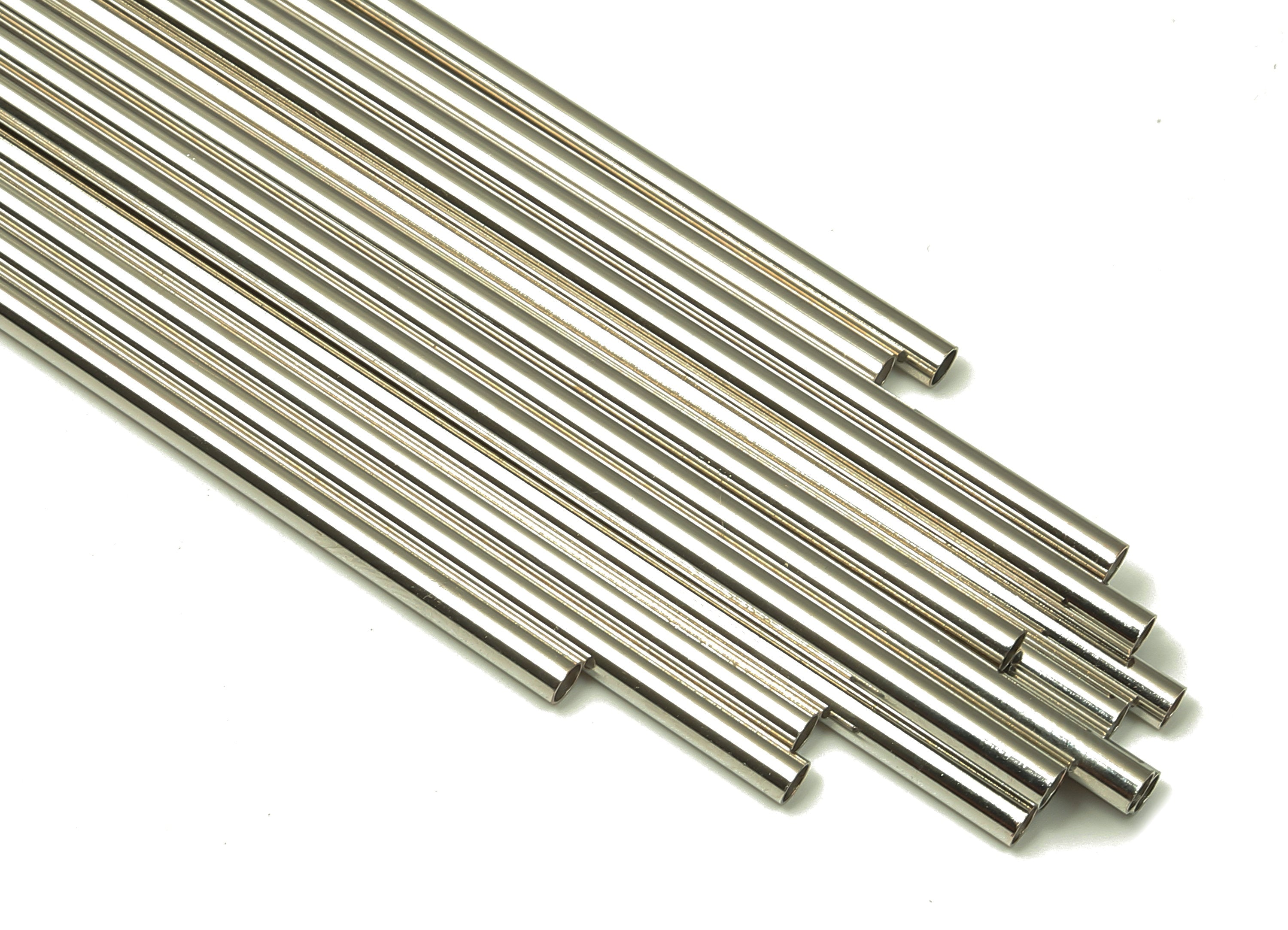 Silver Tone Himmeli Tubes - Brass Round Himmeli DIY Tube Beads - Circle Pipes for Geometric - For Air Plants -3x0.2x160mm- PP4570S-160 - DOMEDBAZAAR