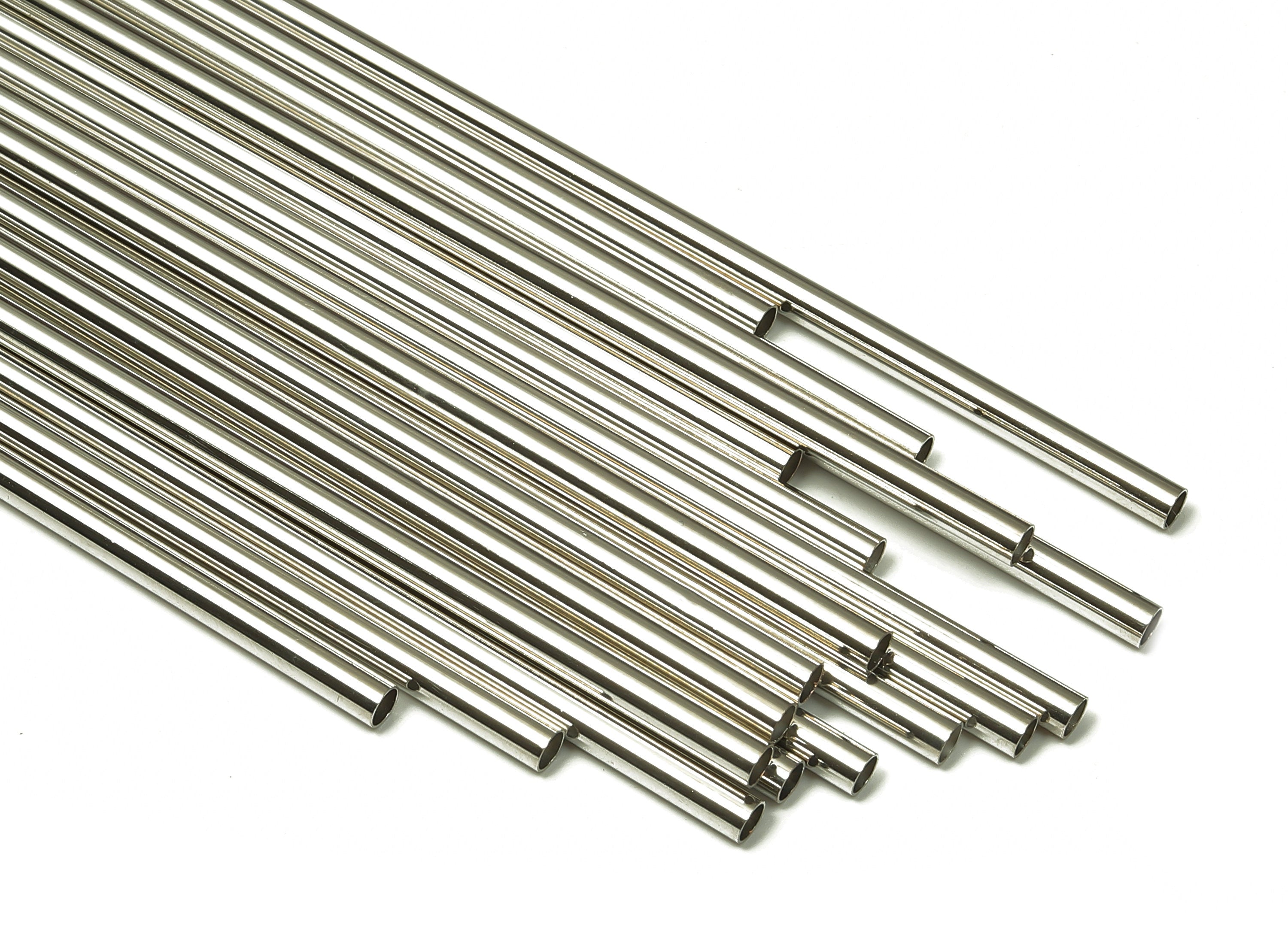 Silver Tone Himmeli Tubes - Brass Round Himmeli DIY Tube Beads - Circle Pipes for Geometric - For Air Plants -3x0.2x170mm- PP4570S-170 - DOMEDBAZAAR