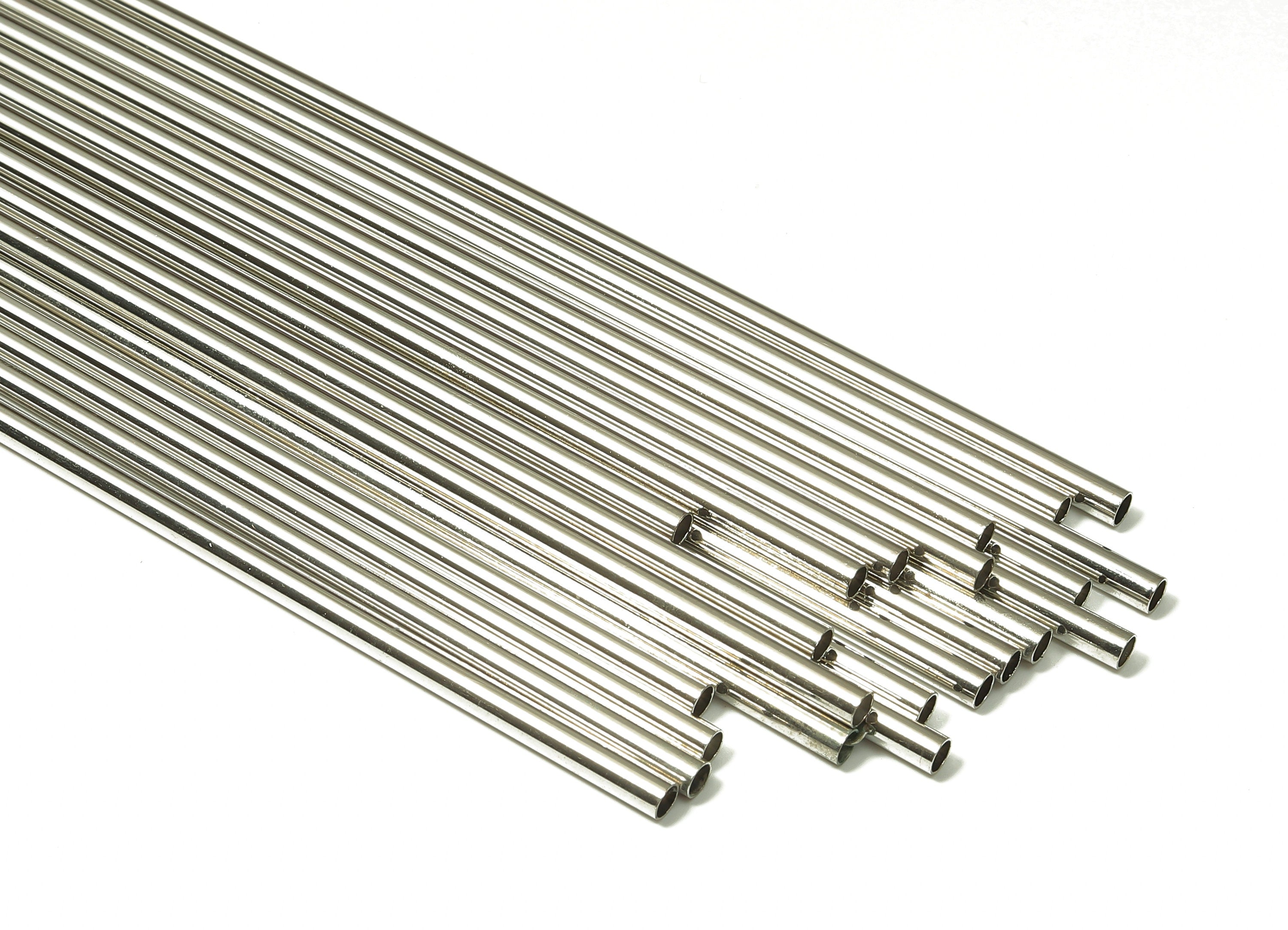 Silver Tone Himmeli Tubes - Brass Round Himmeli DIY Tube Beads - Circle Pipes for Geometric - For Air Plants - 3x0.2x325mm - PP4570S-325 - DOMEDBAZAAR