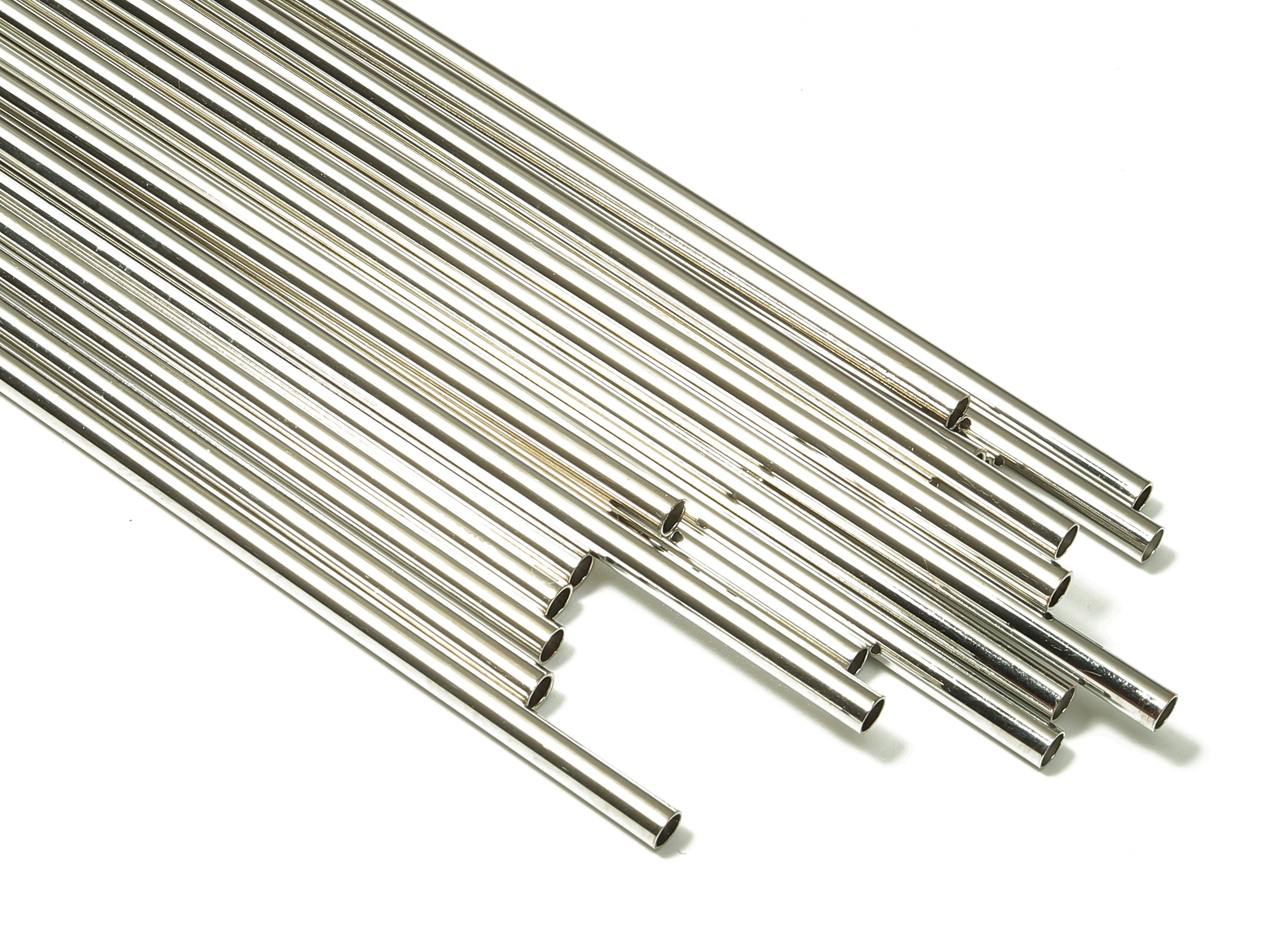 Silver Tone Himmeli Tubes - Brass Round Himmeli DIY Tube Beads - Circle Pipes for Geometric - For Air Plants - 3x0.2x350mm - PP4570S-350 - DOMEDBAZAAR