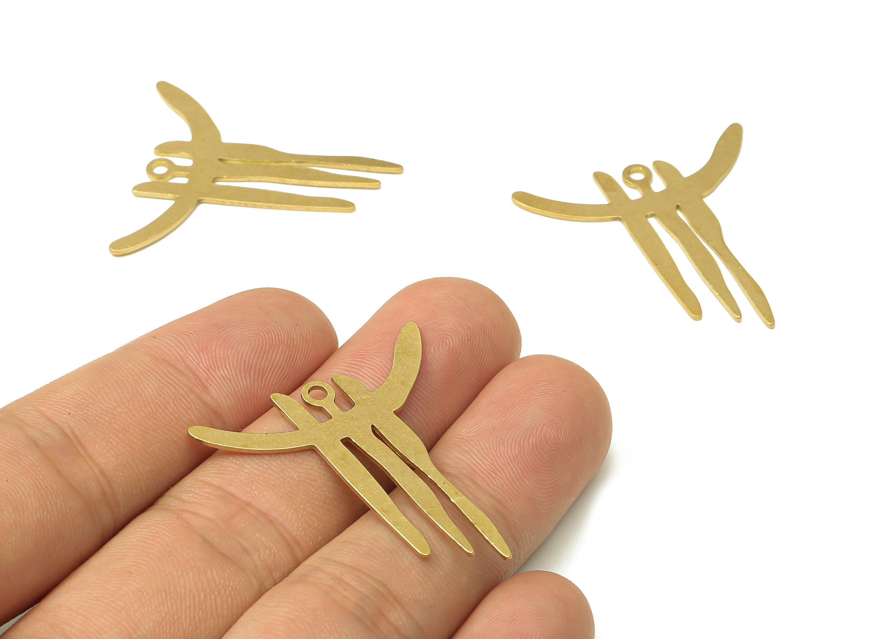 Brass Irregular Earring Charm - Raw Brass Irregular Cutout Pendant With Loop - Melting Earring Charm - 34.62x32.18x0.66mm - PPA4869 - DOMEDBAZAAR