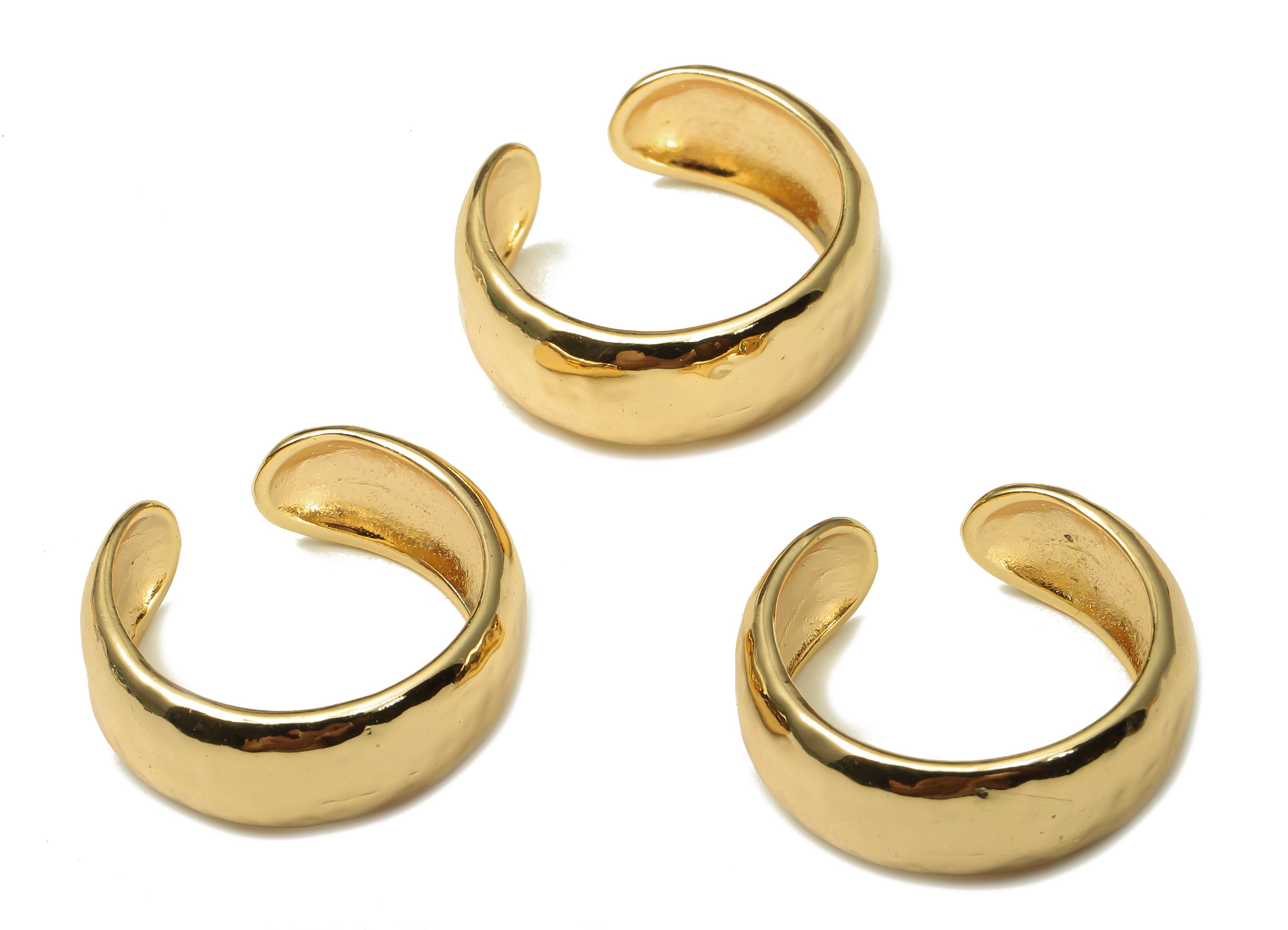 Brass Open Round Ring - Simple Circle Thick Hoop Ring - 18K Real Gold Plating - 22.48x20.13x218mm - RGP5213 - DOMEDBAZAAR