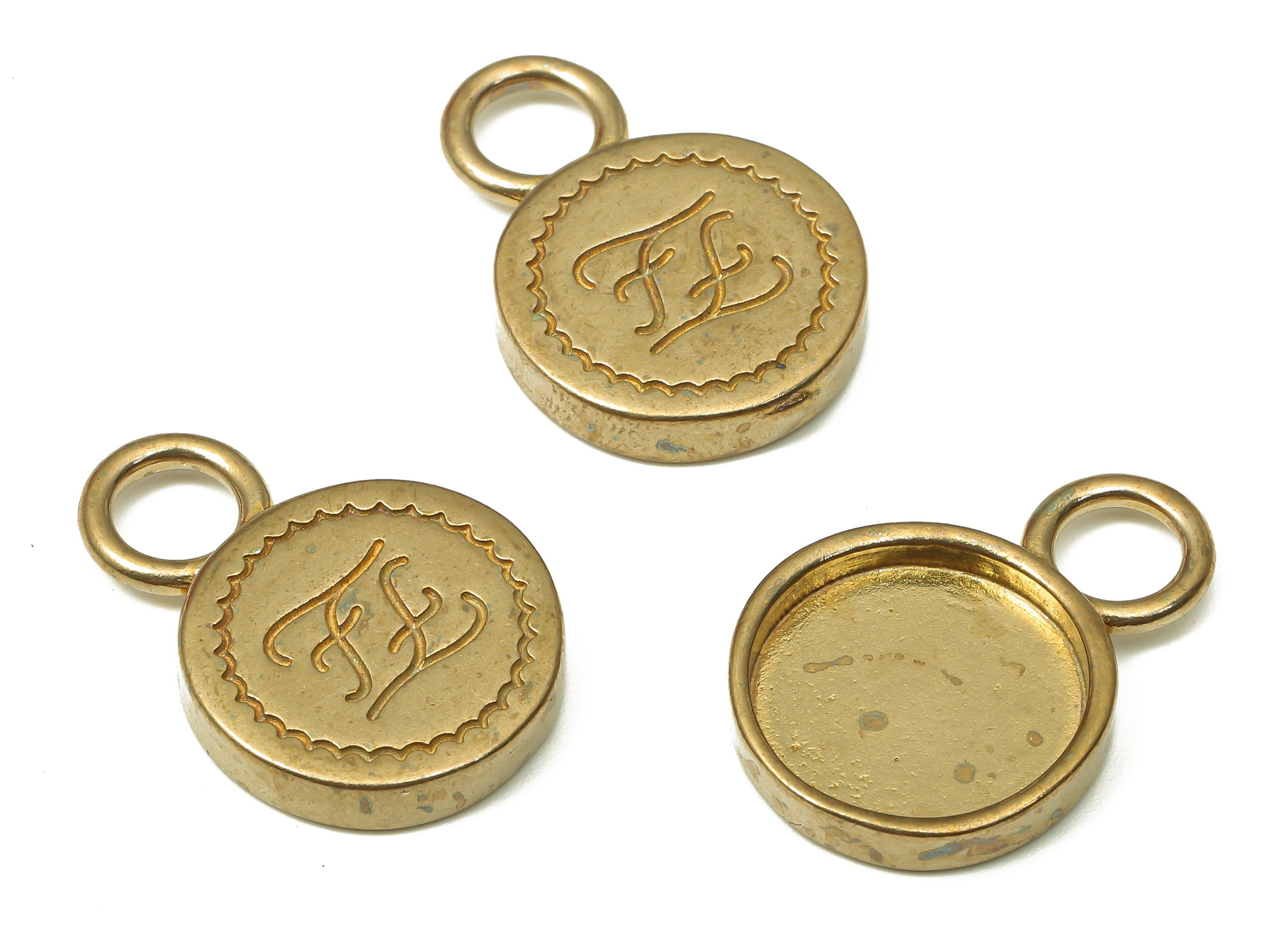 Brass Round Cabachon Pendant - Raw Brass Circle Pendant - For Necklace - For Bracelet - Brass Pendant - 23x16.27x2.98mm - PP7893 - DOMEDBAZAAR