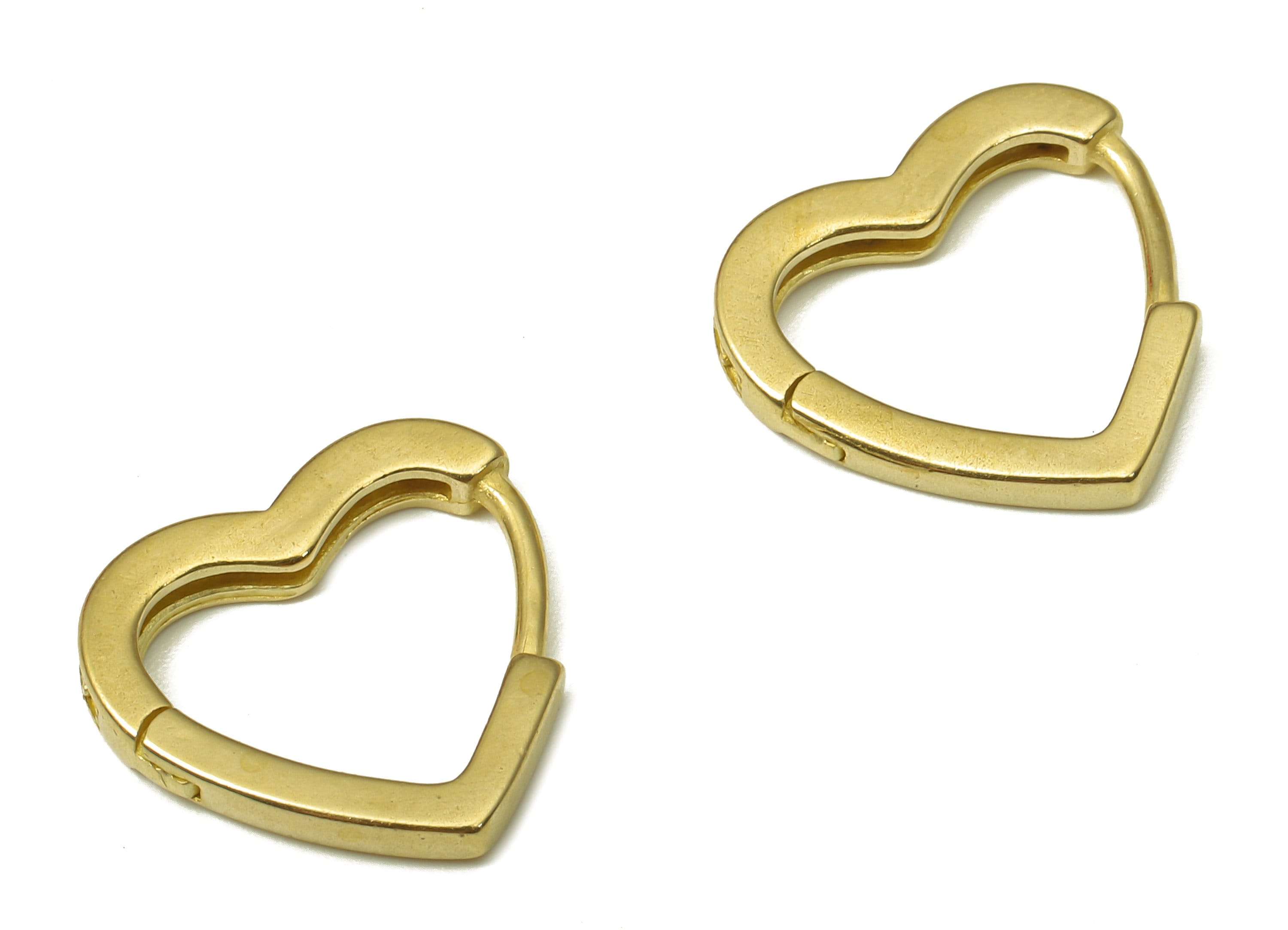 Brass Small Love Heart Earring Clasp - Raw Brass Huggie Earring with Zircon - Huggie Hoop Earring - Hoop Earring - 14.1x13.46x2.39mm -PP7942 - DOMEDBAZAAR