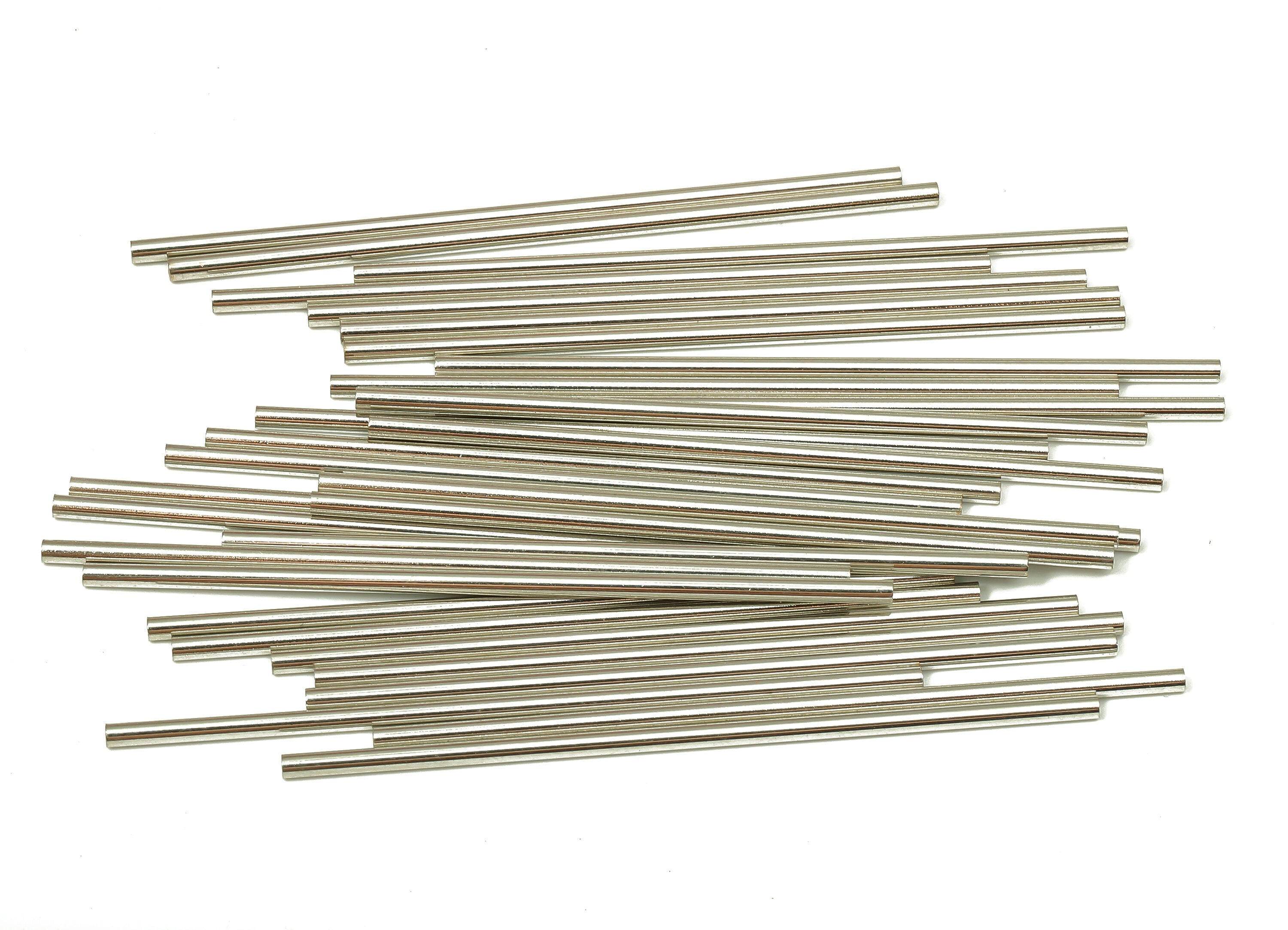 Silver Tone Himmeli Tubes - Brass Round Himmeli DIY Tube Beads - Circle Pipes for Geometric - For Air Plants -1.5x0.2x50mm - PP4567S-50 - DOMEDBAZAAR