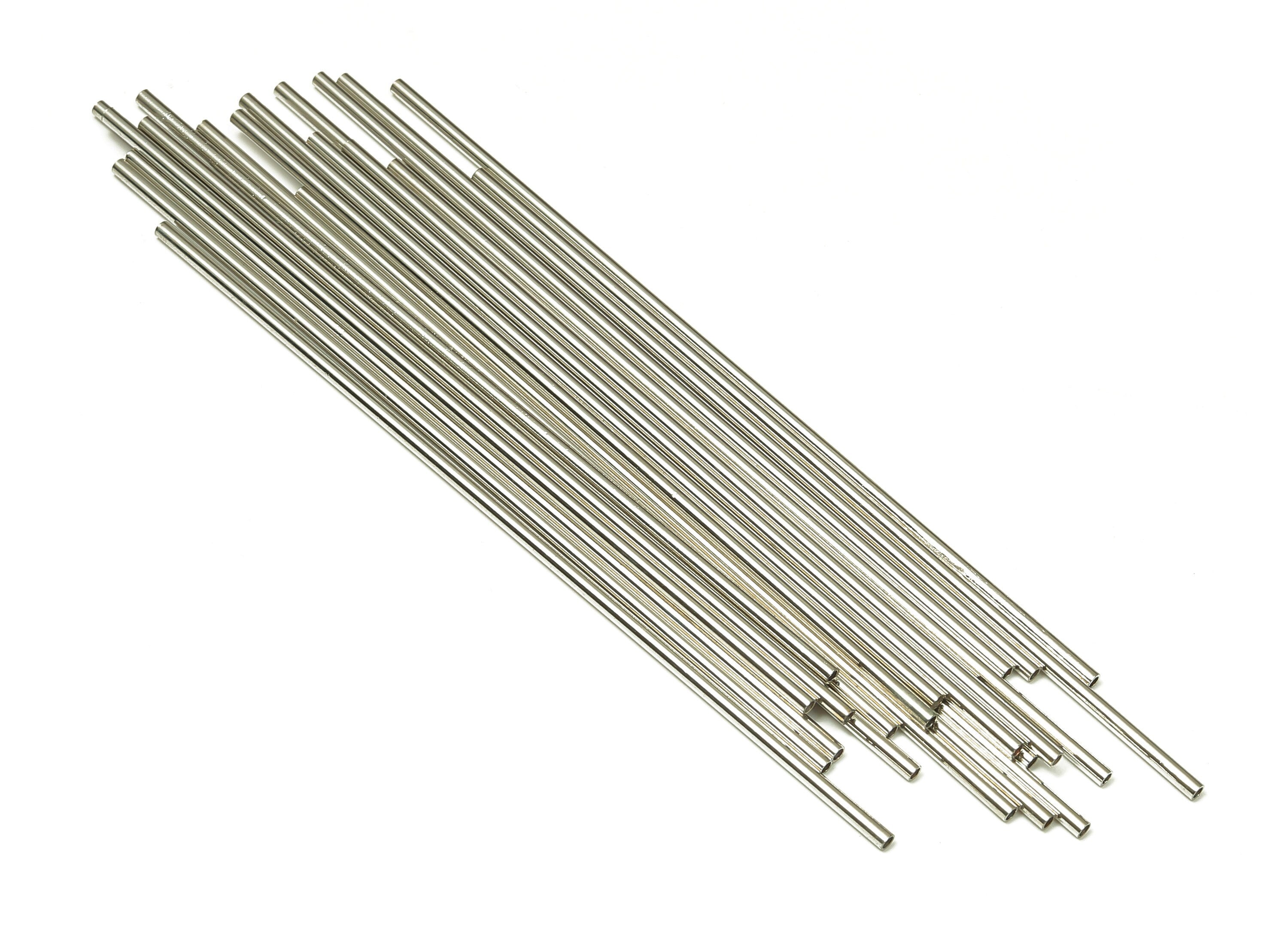 Silver Tone Himmeli Tubes - Brass Round Himmeli DIY Tube Beads - Circle Pipes for Geometric - For Air Plants -1.5x0.2x80mm - PP4567S-80 - DOMEDBAZAAR