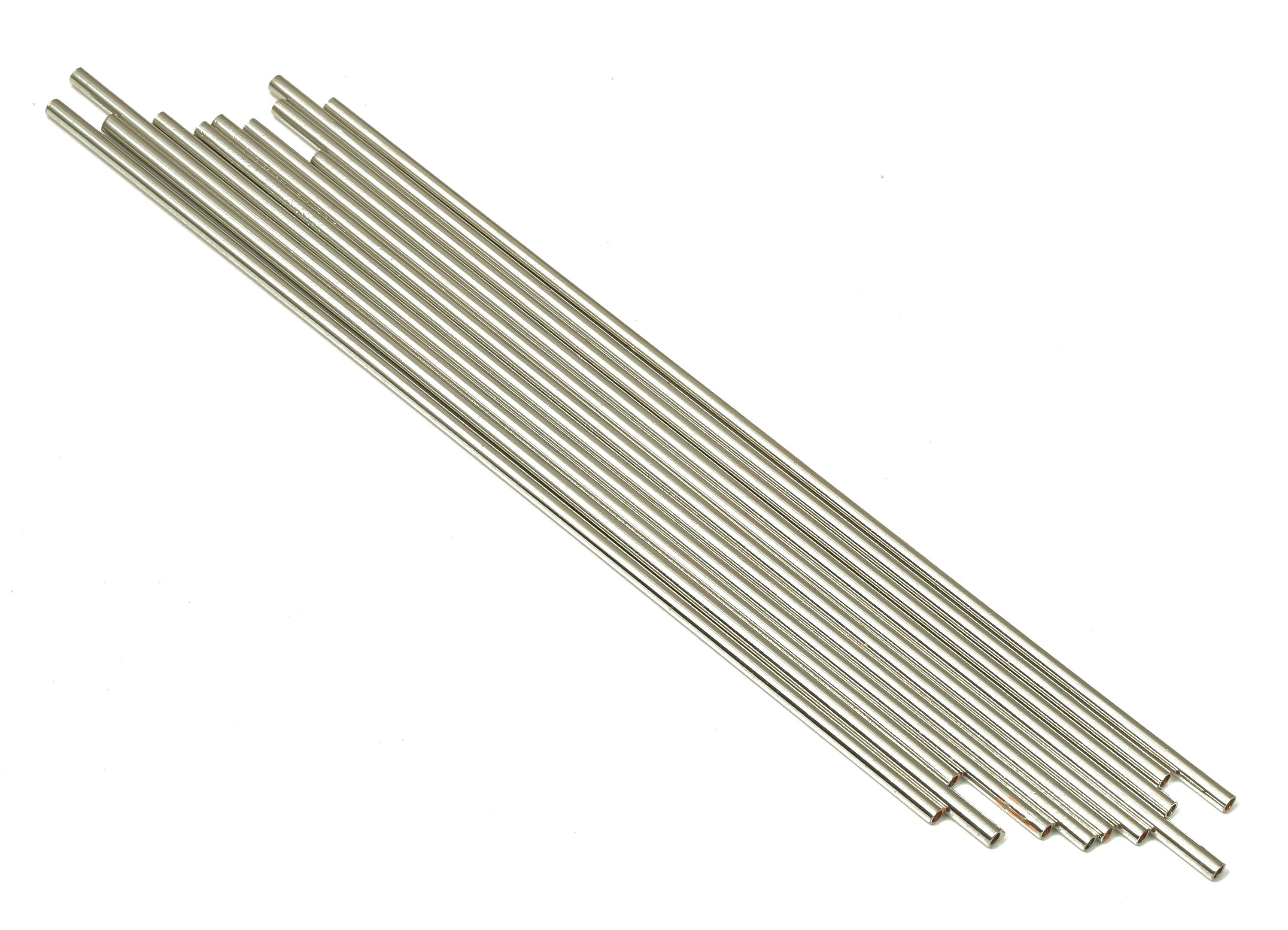 Silver Tone Himmeli Tubes - Brass Round Himmeli DIY Tube Beads - Circle Pipes for Geometric - For Air Plants -1.5x0.2x90mm - PP4567S-90 - DOMEDBAZAAR