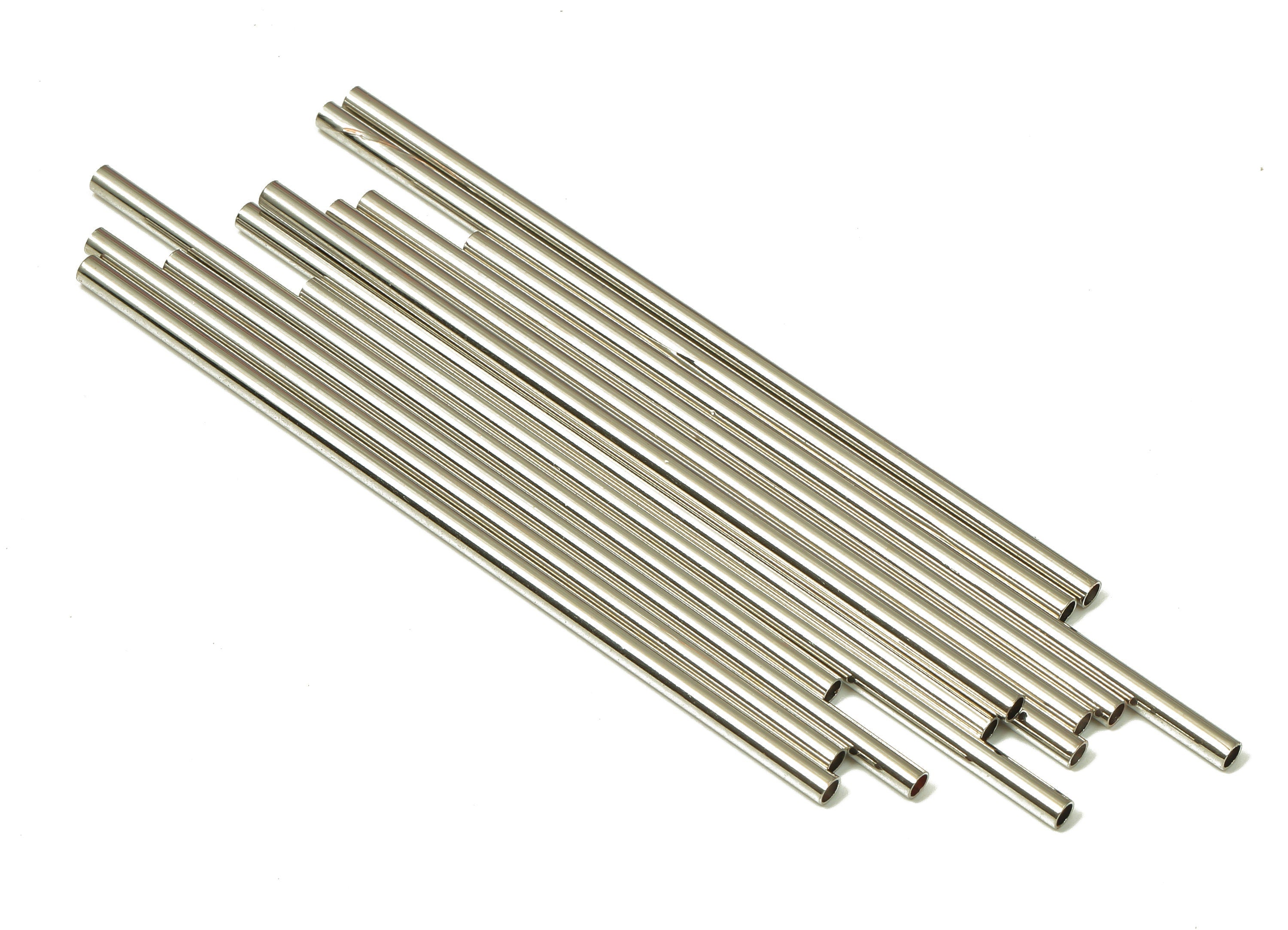 Silver Tone Himmeli Tubes - Brass Round Himmeli DIY Tube Beads - Circle Pipes for Geometric - For Air Plants - 2x0.2x60mm- PP4568S-60 - DOMEDBAZAAR