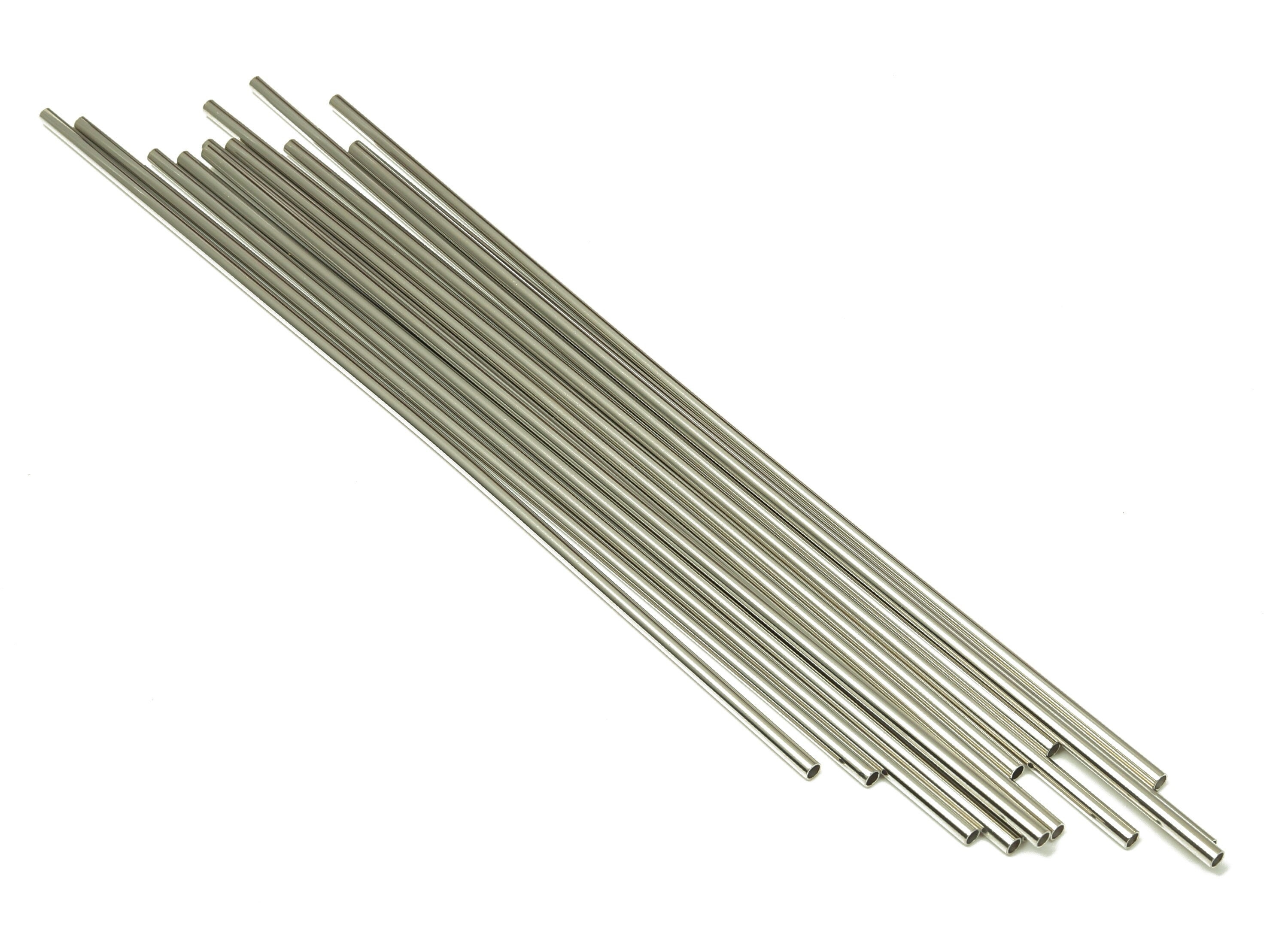 Silver Tone Himmeli Tubes - Brass Round Himmeli DIY Tube Beads - Circle Pipes for Geometric - For Air Plants - 2x0.2x130mm -PP4568S-130 - DOMEDBAZAAR