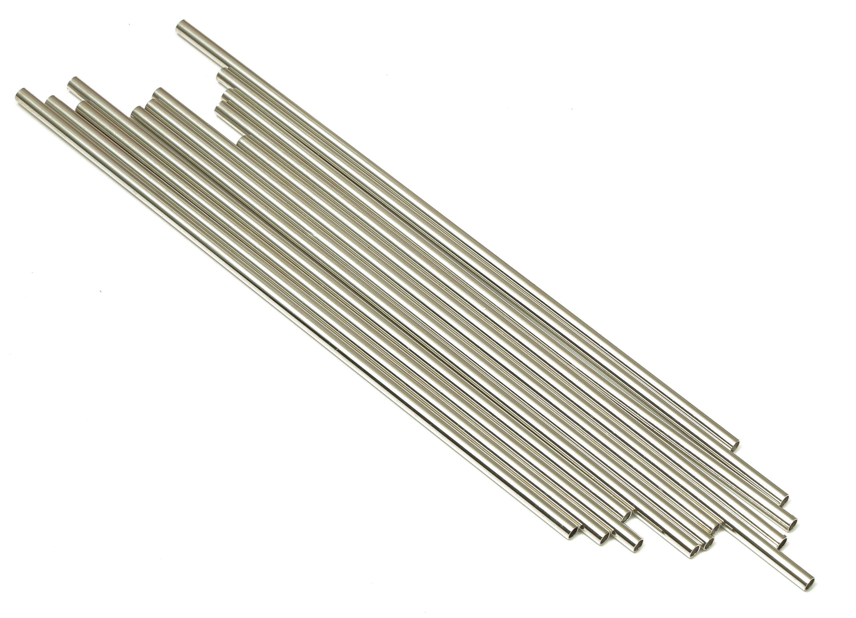 Silver Tone Himmeli Tubes - Brass Round Himmeli DIY Tube Beads - Circle Pipes for Geometric - For Air Plants - 2x0.2x90mm- PP4568S-90 - DOMEDBAZAAR