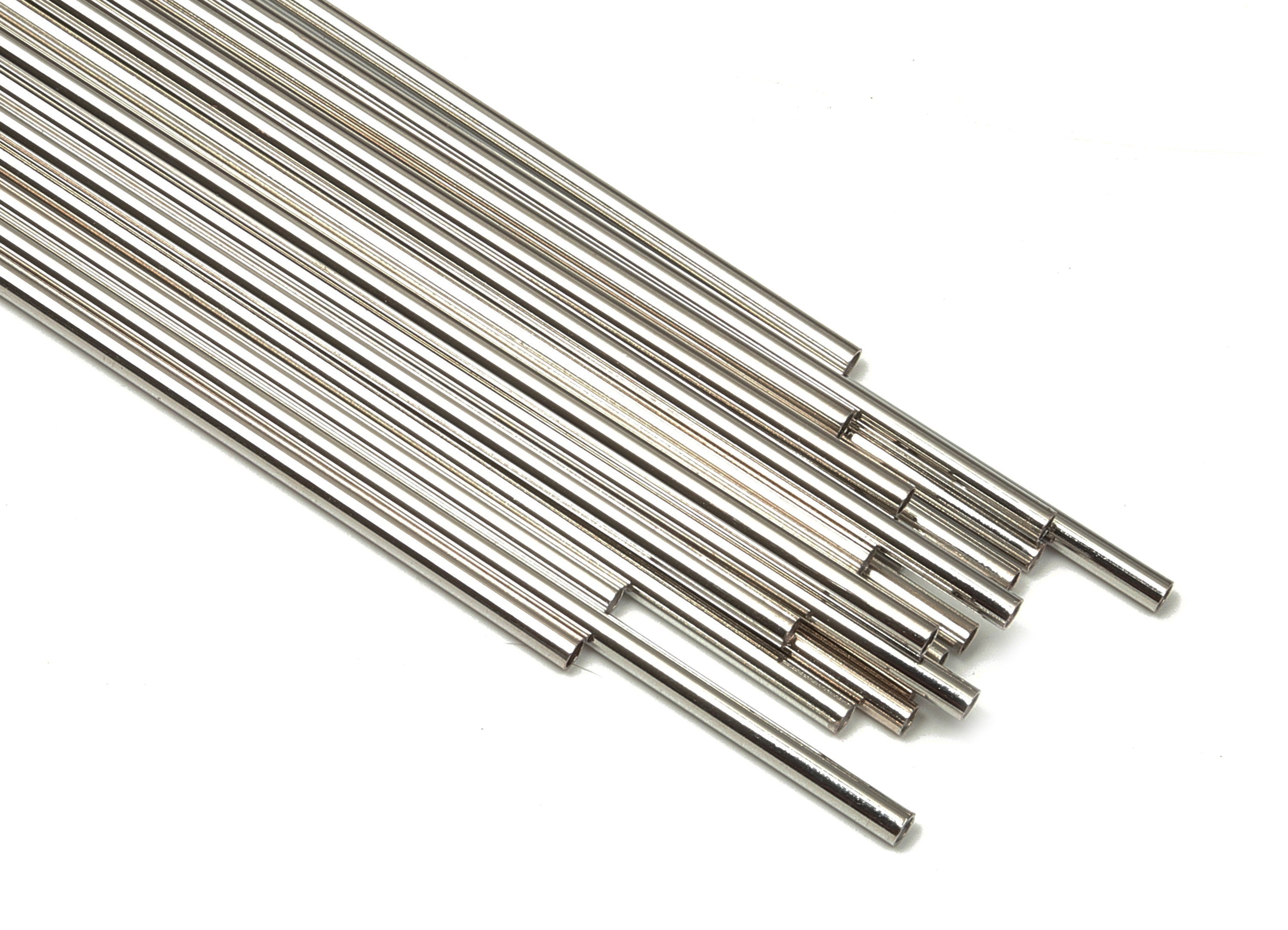 Silver Tone Himmeli Tubes - Brass Round Himmeli DIY Tube Beads - Circle Pipes for Geometric - For Air Plants - 2x0.2x140mm- PP4568S-140 - DOMEDBAZAAR