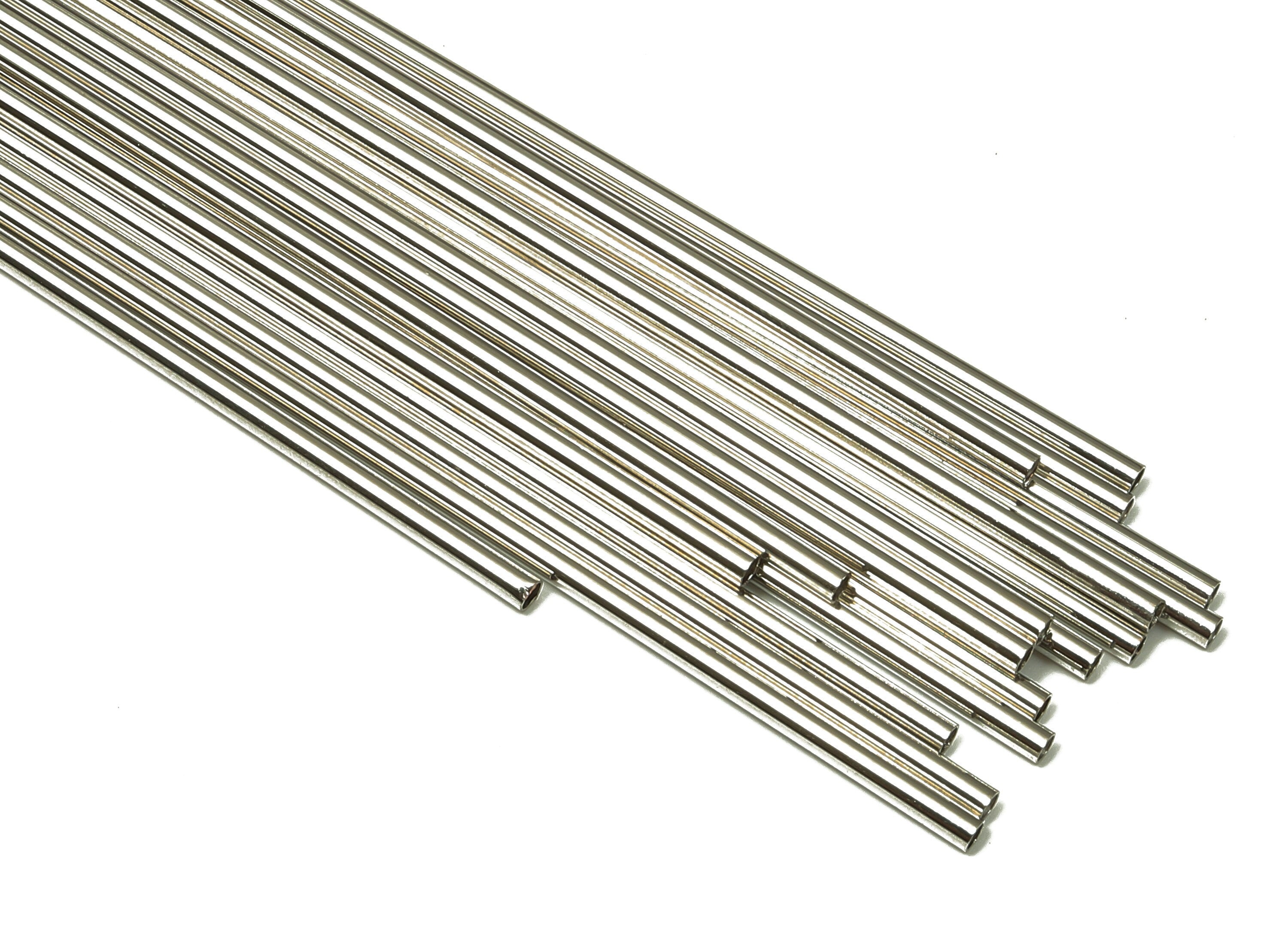Silver Tone Himmeli Tubes - Brass Round Himmeli DIY Tube Beads - Circle Pipes for Geometric - For Air Plants - 2x0.2x180mm- PP4568S-180 - DOMEDBAZAAR