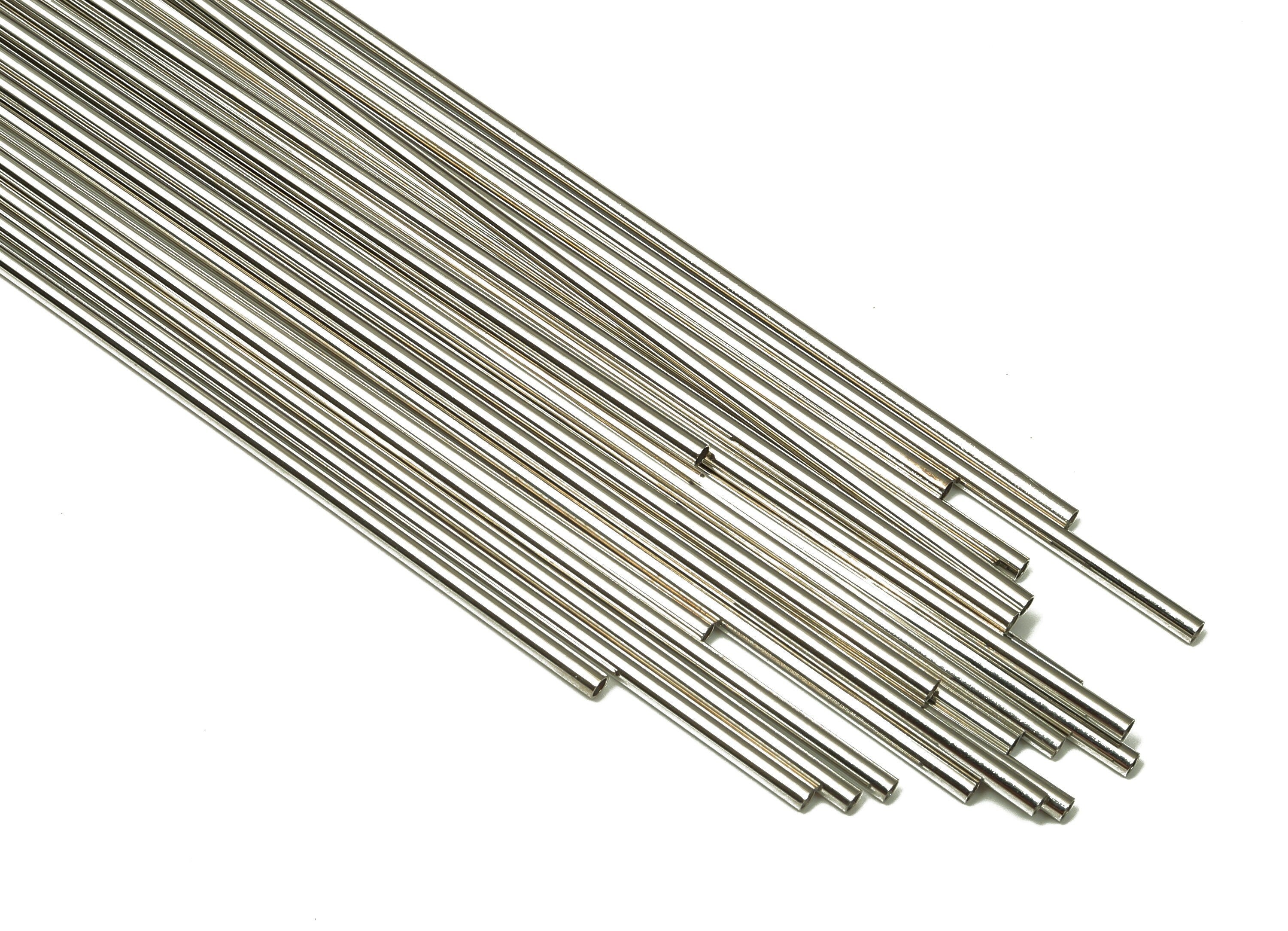 Silver Tone Himmeli Tubes - Brass Round Himmeli DIY Tube Beads - Circle Pipes for Geometric - For Air Plants - 2x0.2x190mm- PP4568S-190 - DOMEDBAZAAR