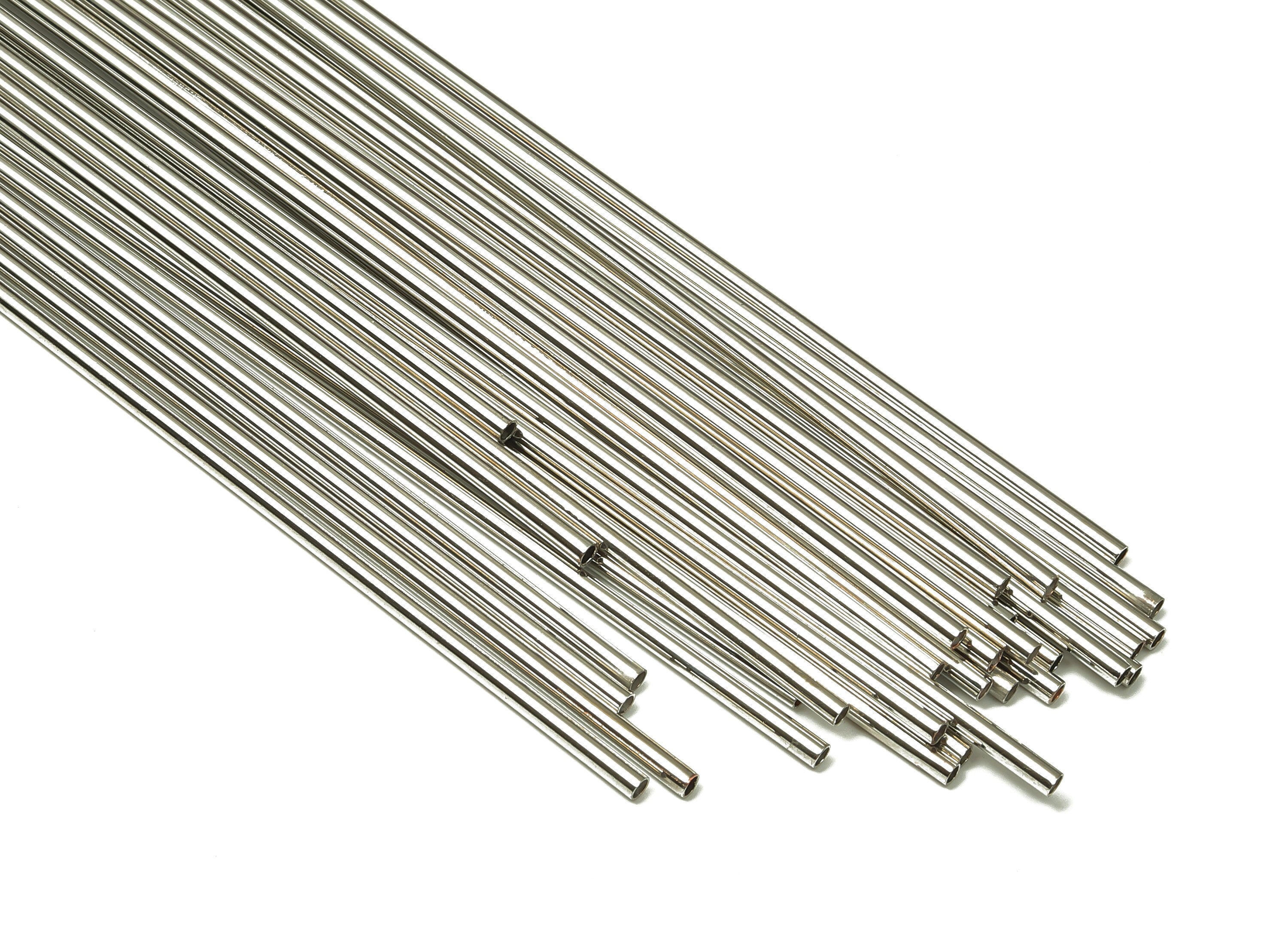 Silver Tone Himmeli Tubes - Brass Round  Himmeli DIY Tube Beads - Circle Pipes for Geometric - For Air Plants - 2x0.2x200mm- PP4568S-200 - DOMEDBAZAAR