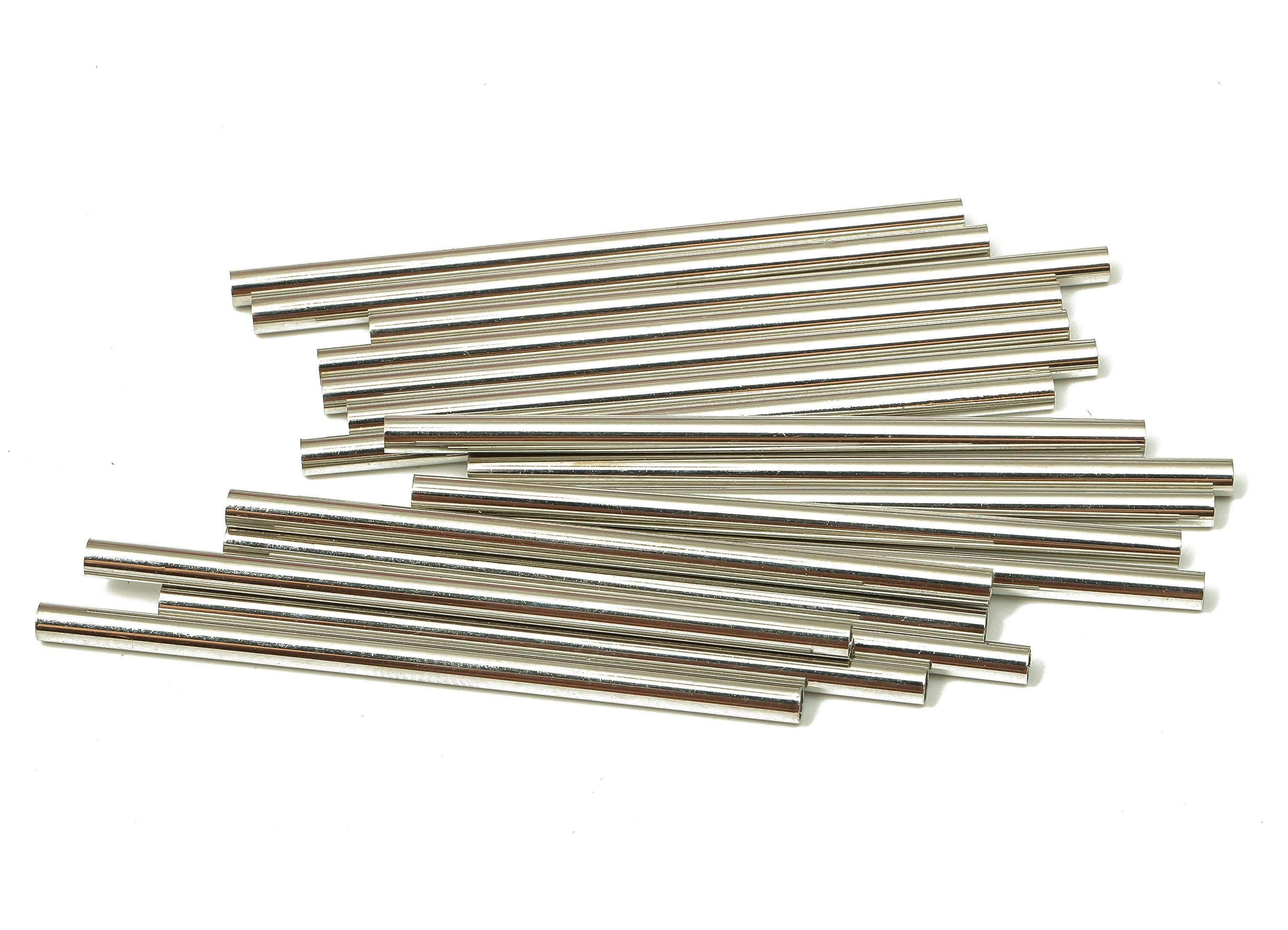 Silver Tone Himmeli Tubes - Brass Round Himmeli DIY Tube Beads - Circle Pipes for Geometric - For Air Plants - 2.5x0.2x50mm - PP4569S-50 - DOMEDBAZAAR