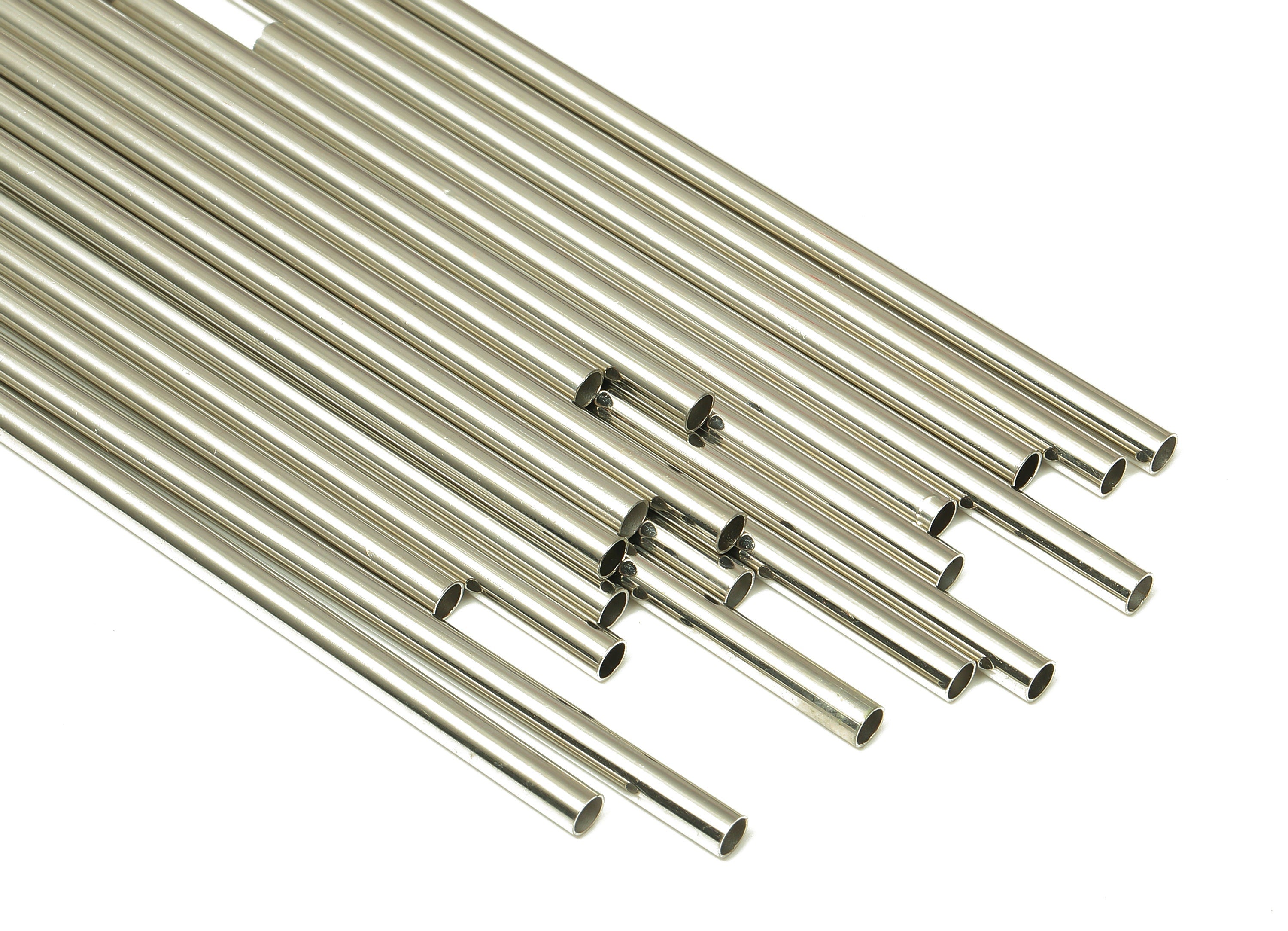 Silver Tone Himmeli Tubes - Brass Round Himmeli DIY Tube Beads - Circle Pipes for Geometric - For Air Plants - 2.5x0.2x60mm- PP4569S-60 - DOMEDBAZAAR