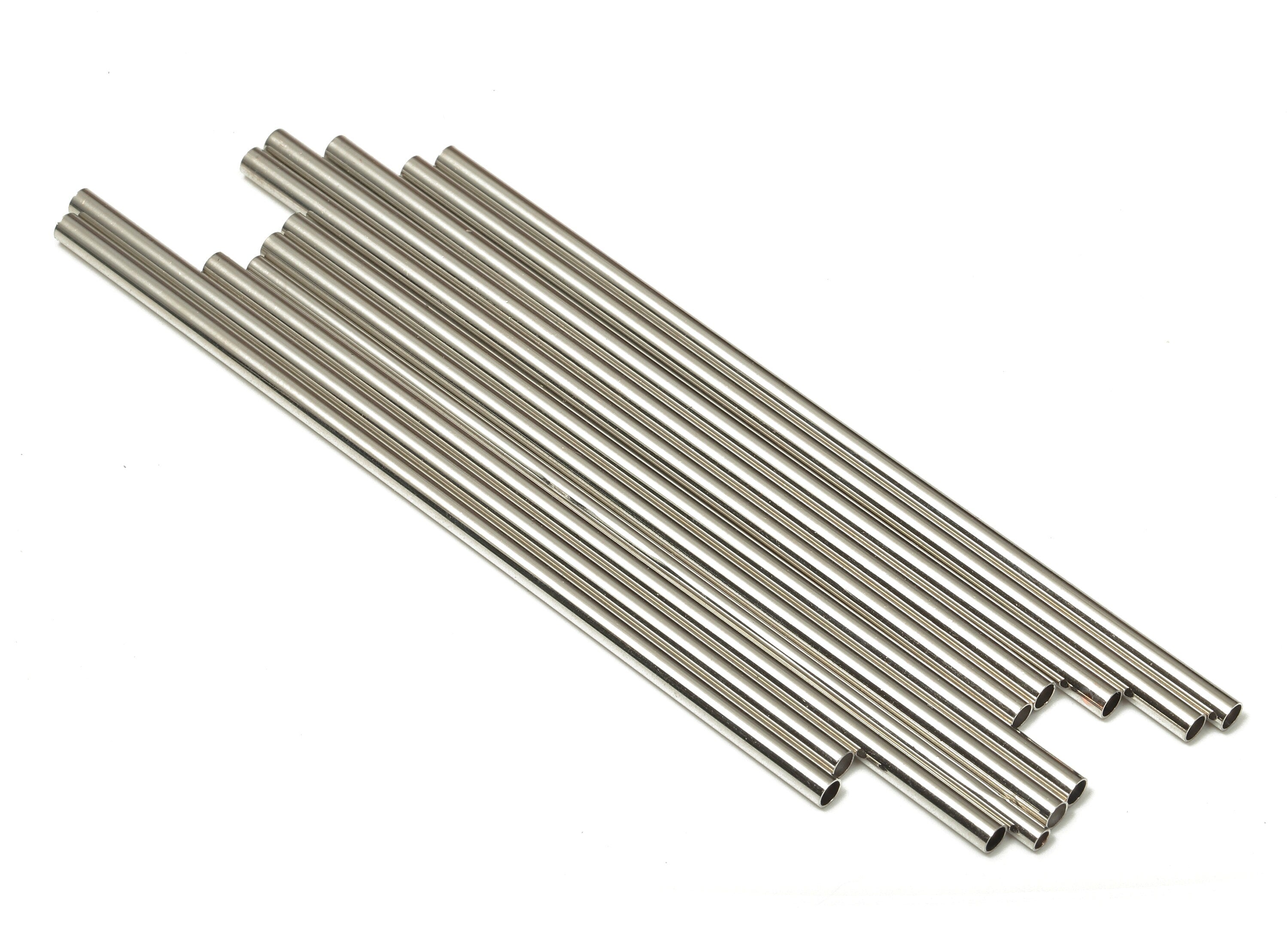 Silver Tone Himmeli Tubes - Brass Round Himmeli DIY Tube Beads - Circle Pipes for Geometric - For Air Plants - 2.5x0.2x80mm- PP4569S-80 - DOMEDBAZAAR