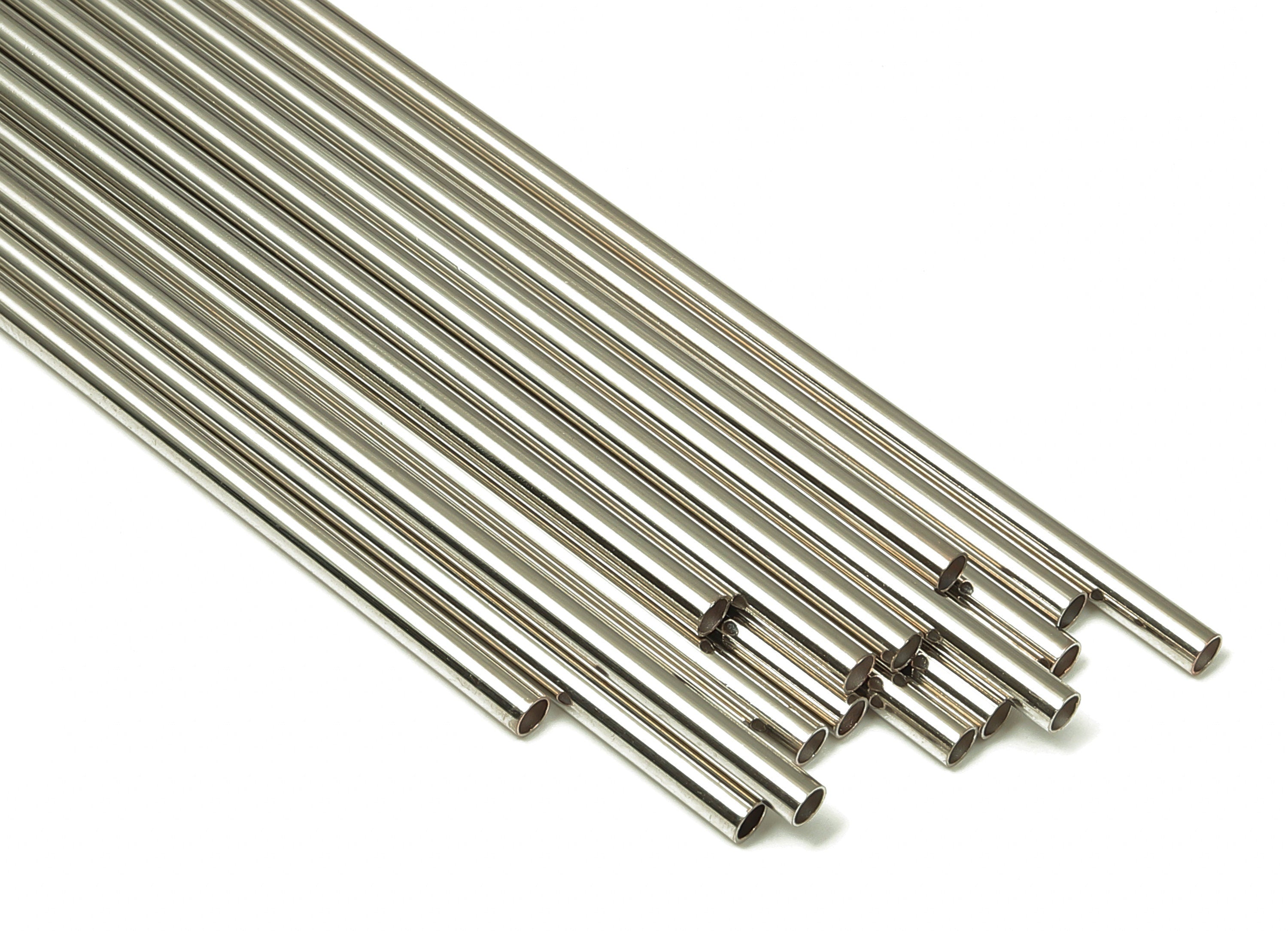Silver Tone Himmeli Tubes - Brass Round Himmeli DIY Tube Beads - Circle Pipes for Geometric - For Air Plants -2.5x0.2x130mm- PP4569S-130 - DOMEDBAZAAR