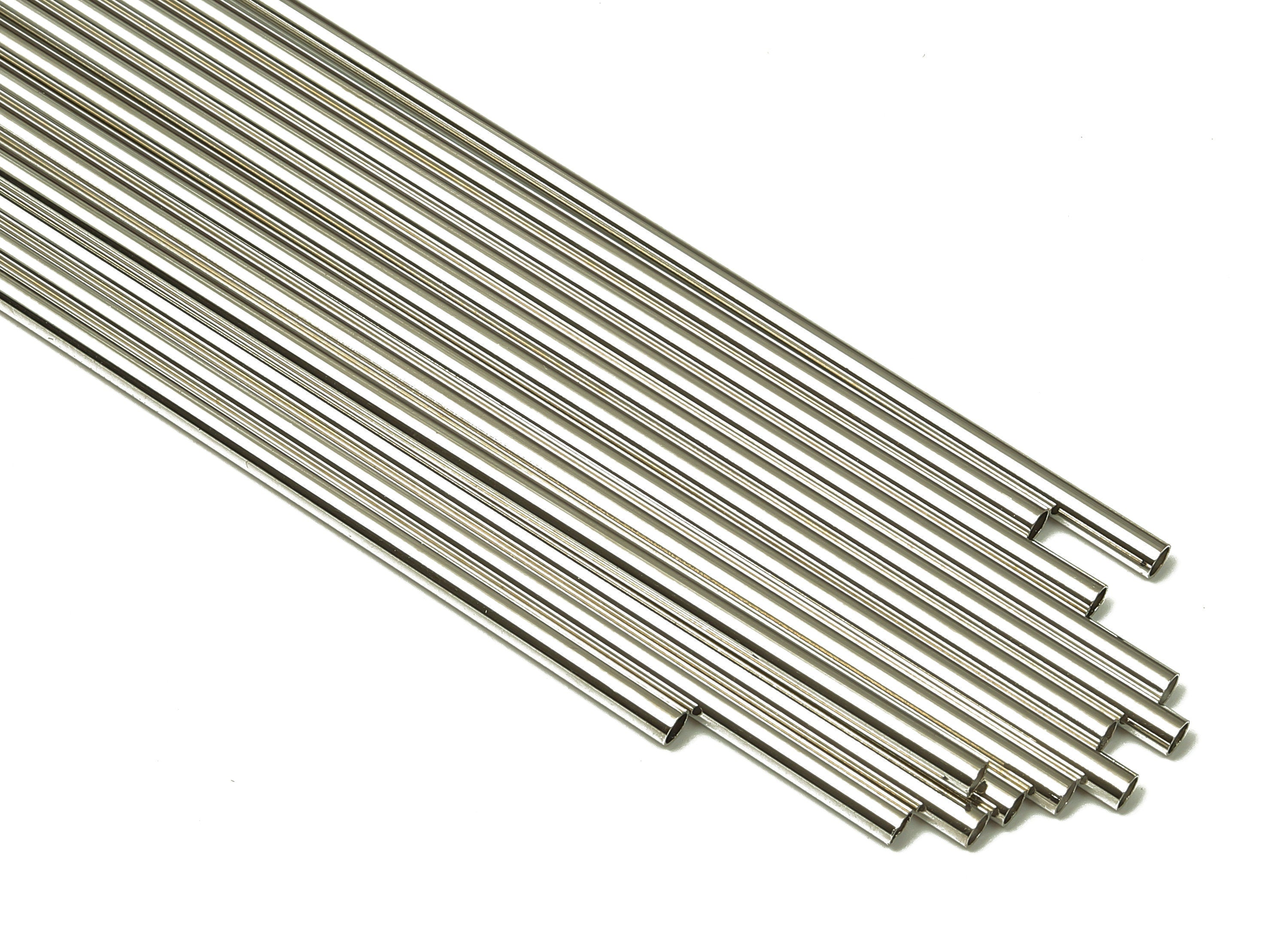 Silver Tone Himmeli Tubes - Brass Round Himmeli DIY Tube Beads - Circle Pipes for Geometric - For Air Plants -2.5x0.2x150mm- PP4569S-150 - DOMEDBAZAAR