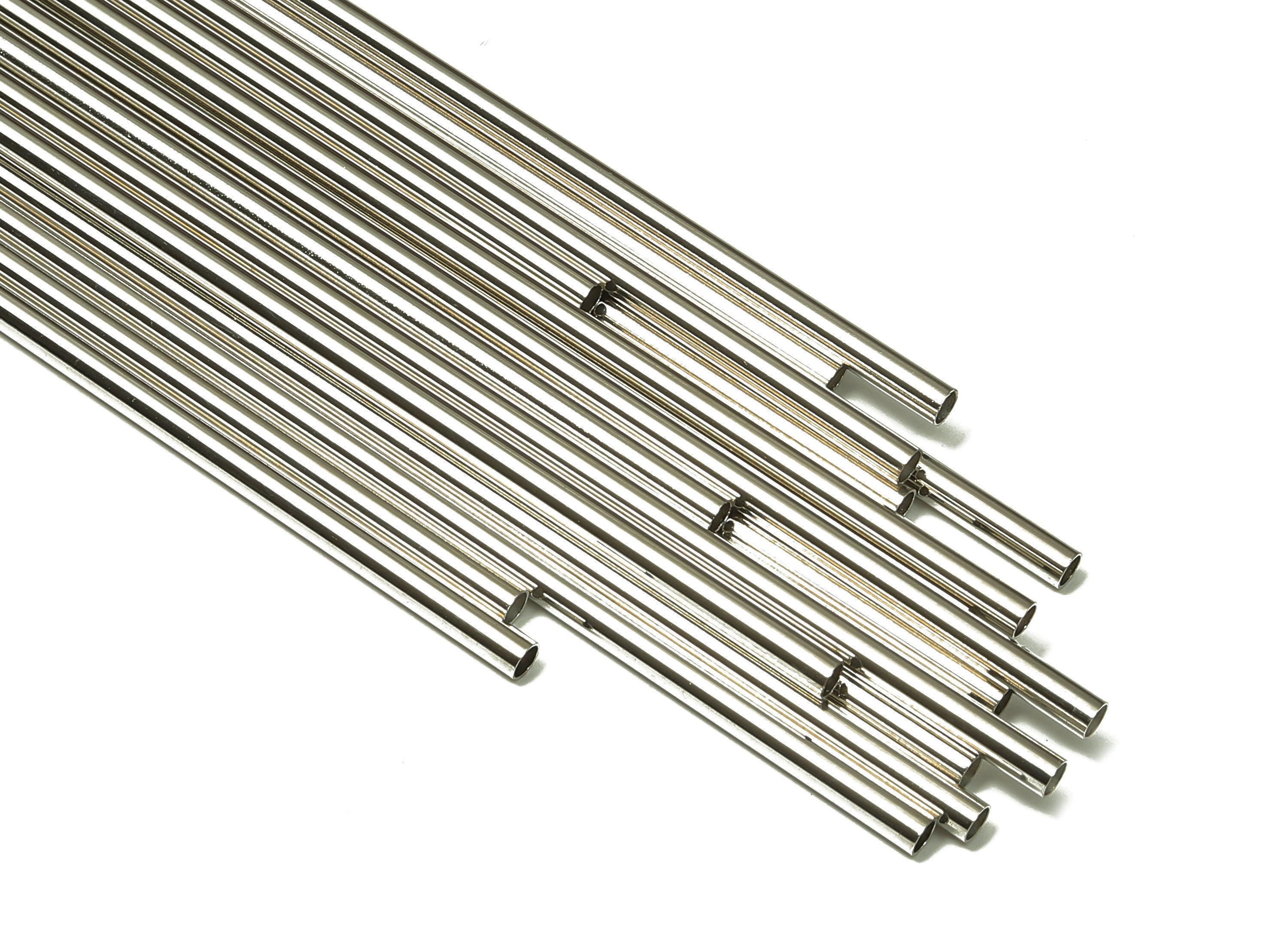 Silver Tone Himmeli Tubes - Brass Round Himmeli DIY Tube Beads - Circle Pipes for Geometric - For Air Plants -2.5x0.2x160mm- PP4569S-160 - DOMEDBAZAAR