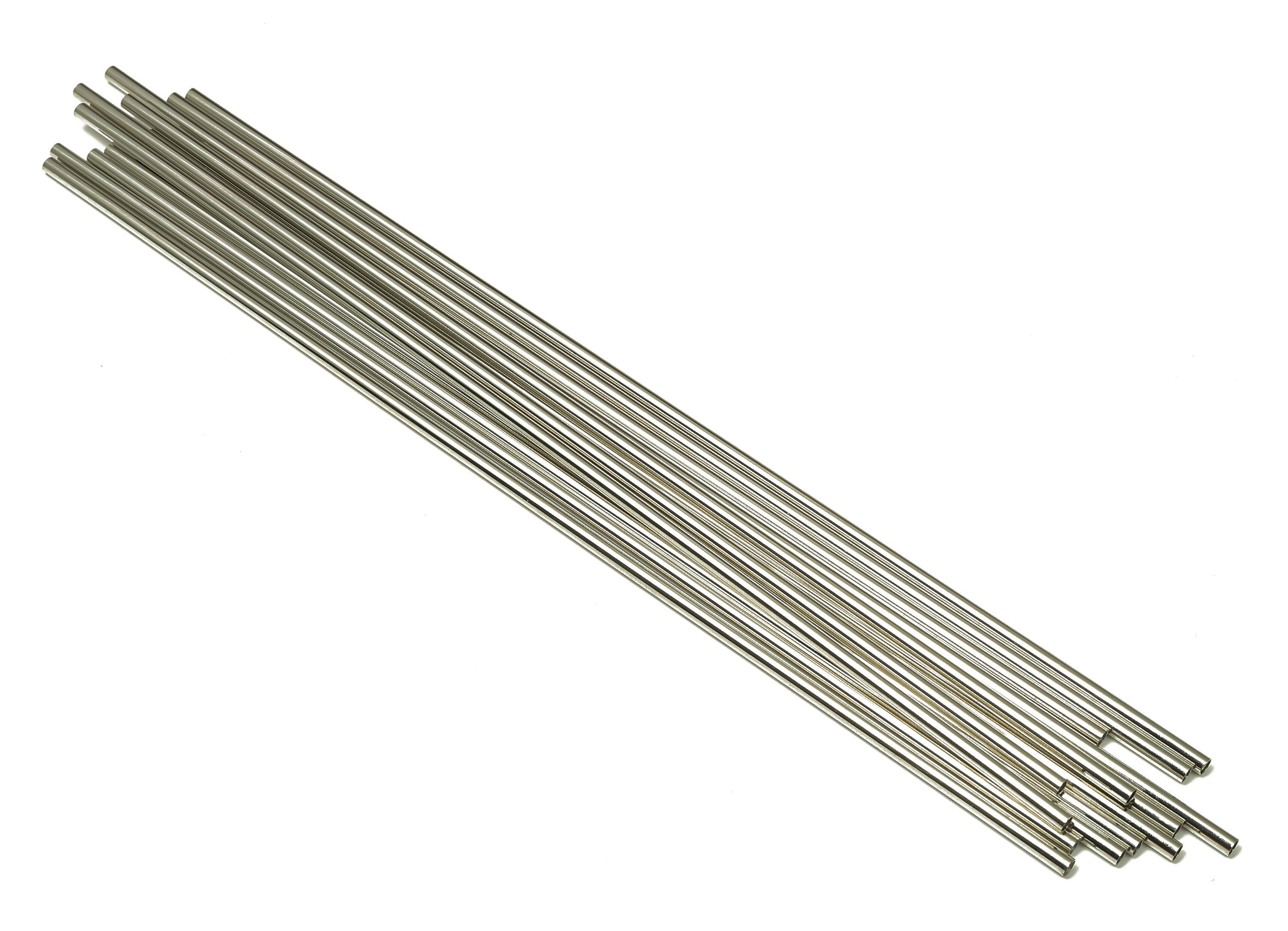 Silver Tone Himmeli Tubes - Brass Round Himmeli DIY Tube Beads - Circle Pipes for Geometric - For Air Plants -2.5x0.2x180mm- PP4569S-180 - DOMEDBAZAAR