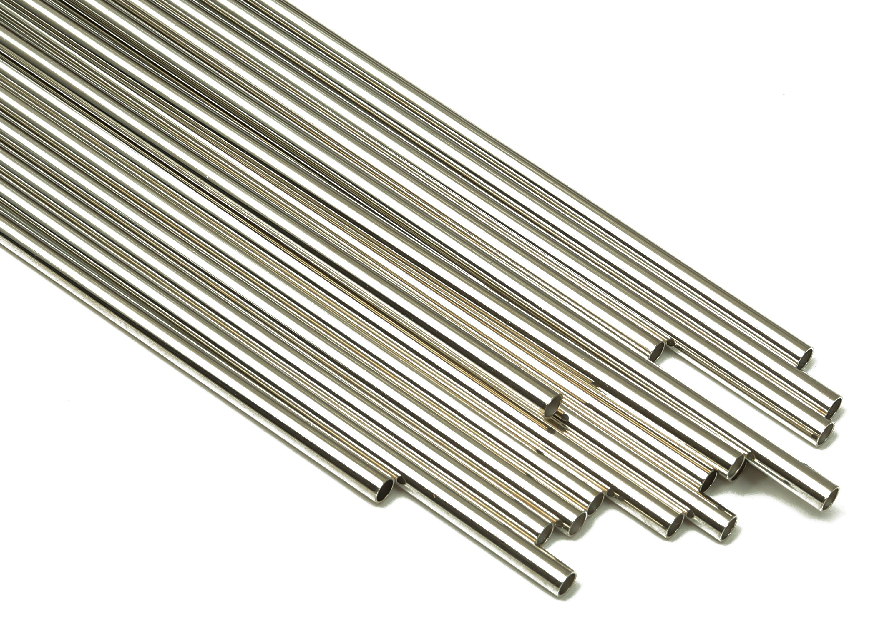 Silver Tone Himmeli Tubes - Brass Round Himmeli DIY Tube Beads - Circle Pipes for Geometric - For Air Plants - 2.5x0.2x190mm - PP4569S-190 - DOMEDBAZAAR