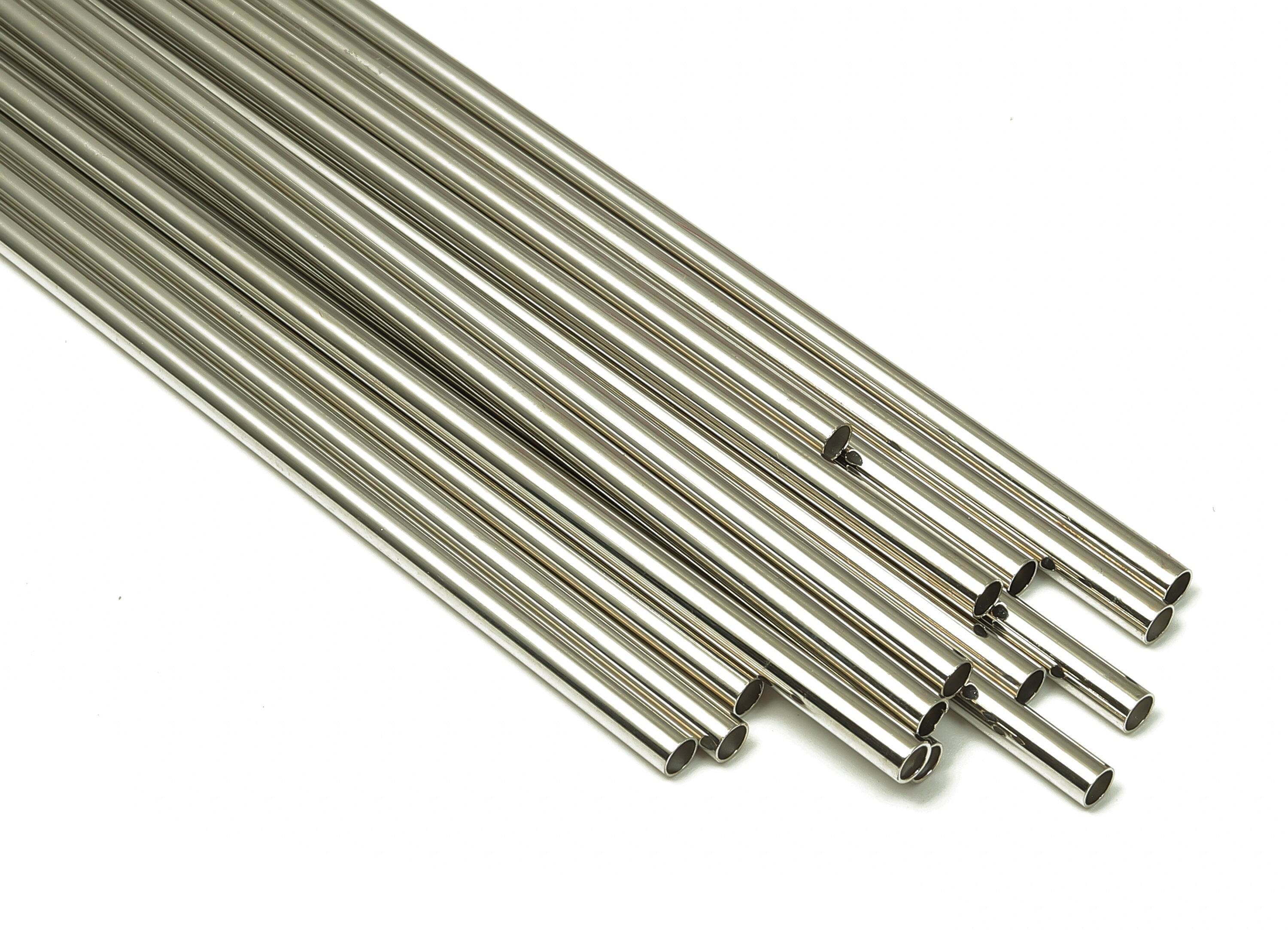 Silver Tone Himmeli Tubes - Brass Round Himmeli DIY Tube Beads - Circle Pipes for Geometric - For Air Plants -3x0.2x180mm- PP4570S-180 - DOMEDBAZAAR
