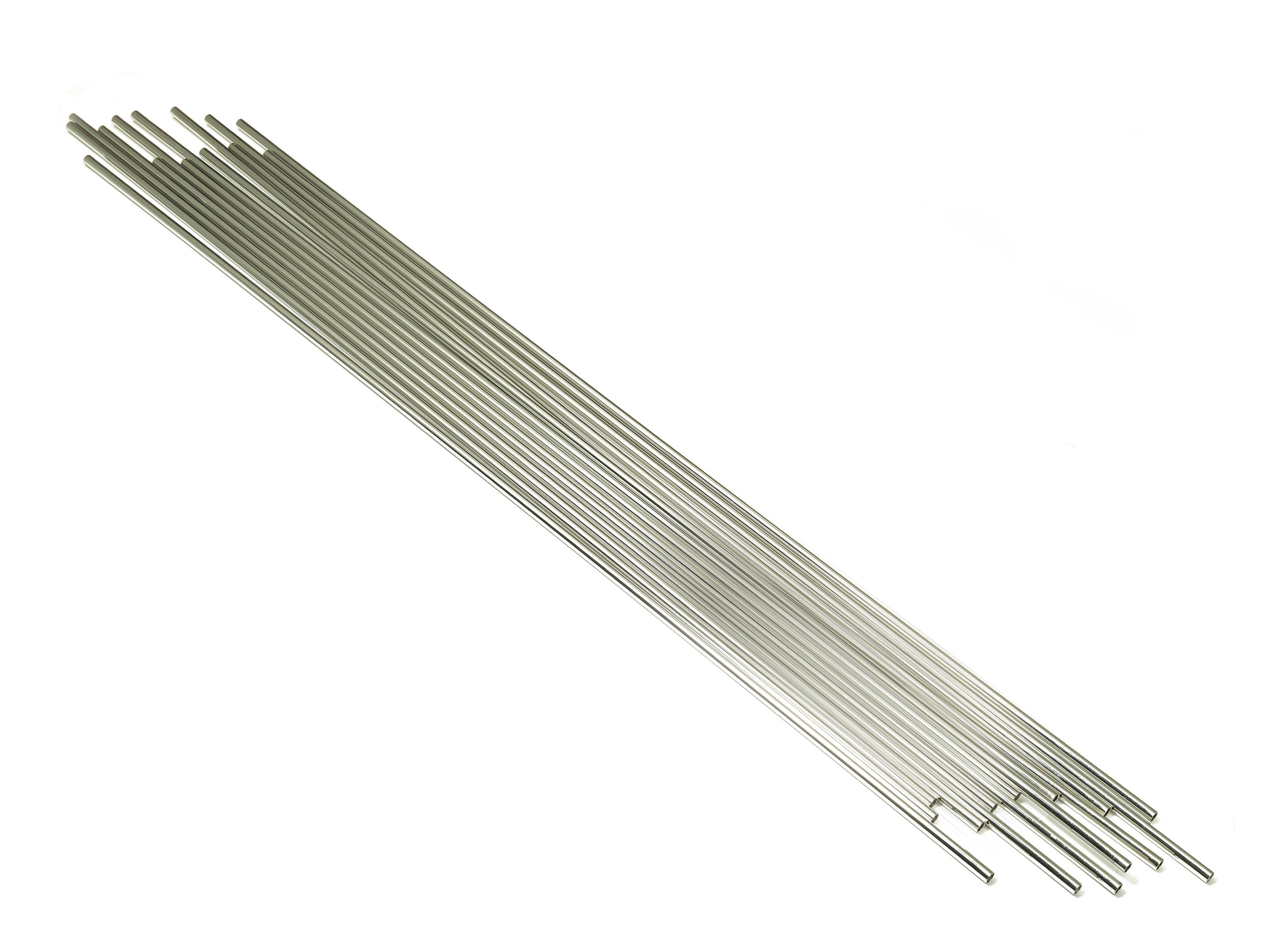 Silver Tone Himmeli Tubes - Brass Round Himmeli DIY Tube Beads - Circle Pipes for Geometric - For Air Plants - 3x0.2x350mm - PP4570S-350 - DOMEDBAZAAR