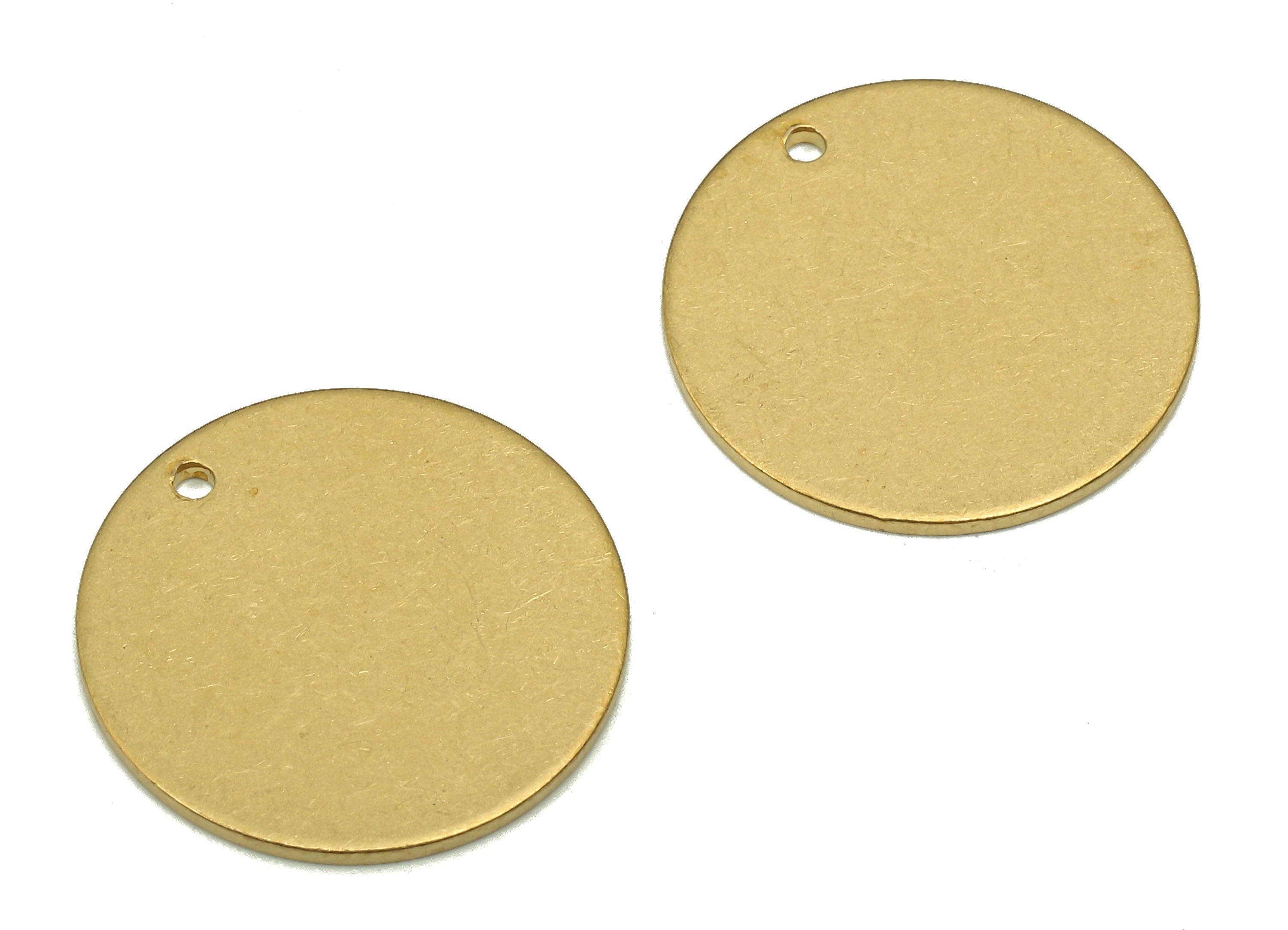 Brass Round Earring Charms - Raw Brass Circle Pendant - Earring Findings - Stamping Blank - Jewelry Supplies - 19.96x19.96x0.96mm - PP7958 - DOMEDBAZAAR