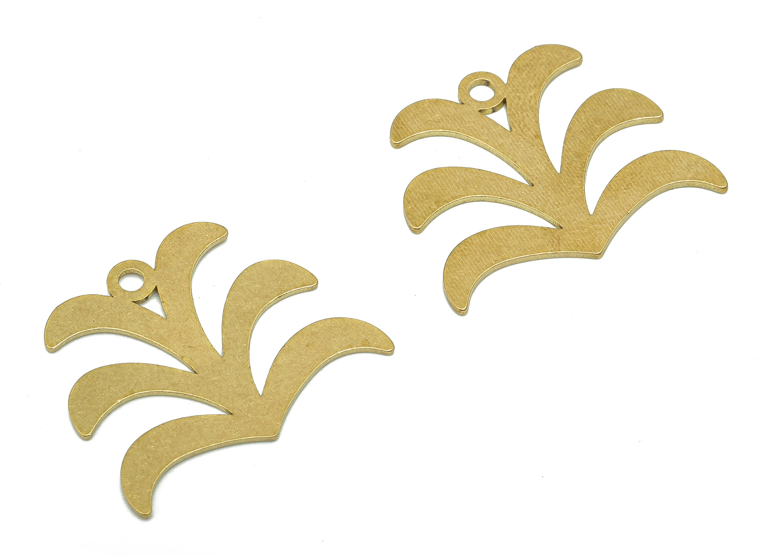 Brass Flower Earring Charms - Raw Brass Cutout Earring - Flower Pendant With Loop - Shrub Charm For Necklace - 24.9x20.29x0.64mm - PPA5035 - DOMEDBAZAAR