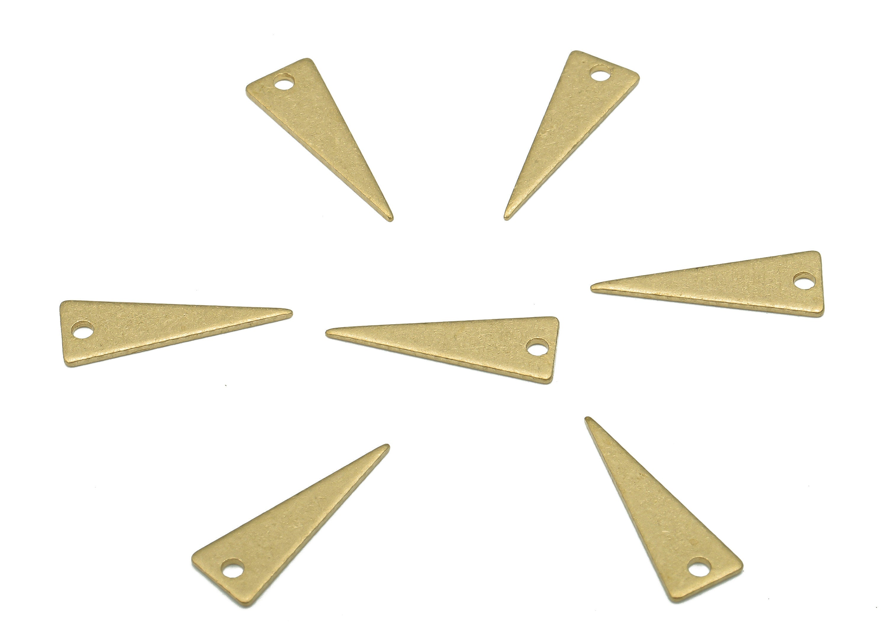 Brass Triangle Earring Charms - Raw Brass Triangle Pendant - Earring Findings - Jewelry Making Supplies - 17.54x5.99x0.82mm - PP7987 - DOMEDBAZAAR