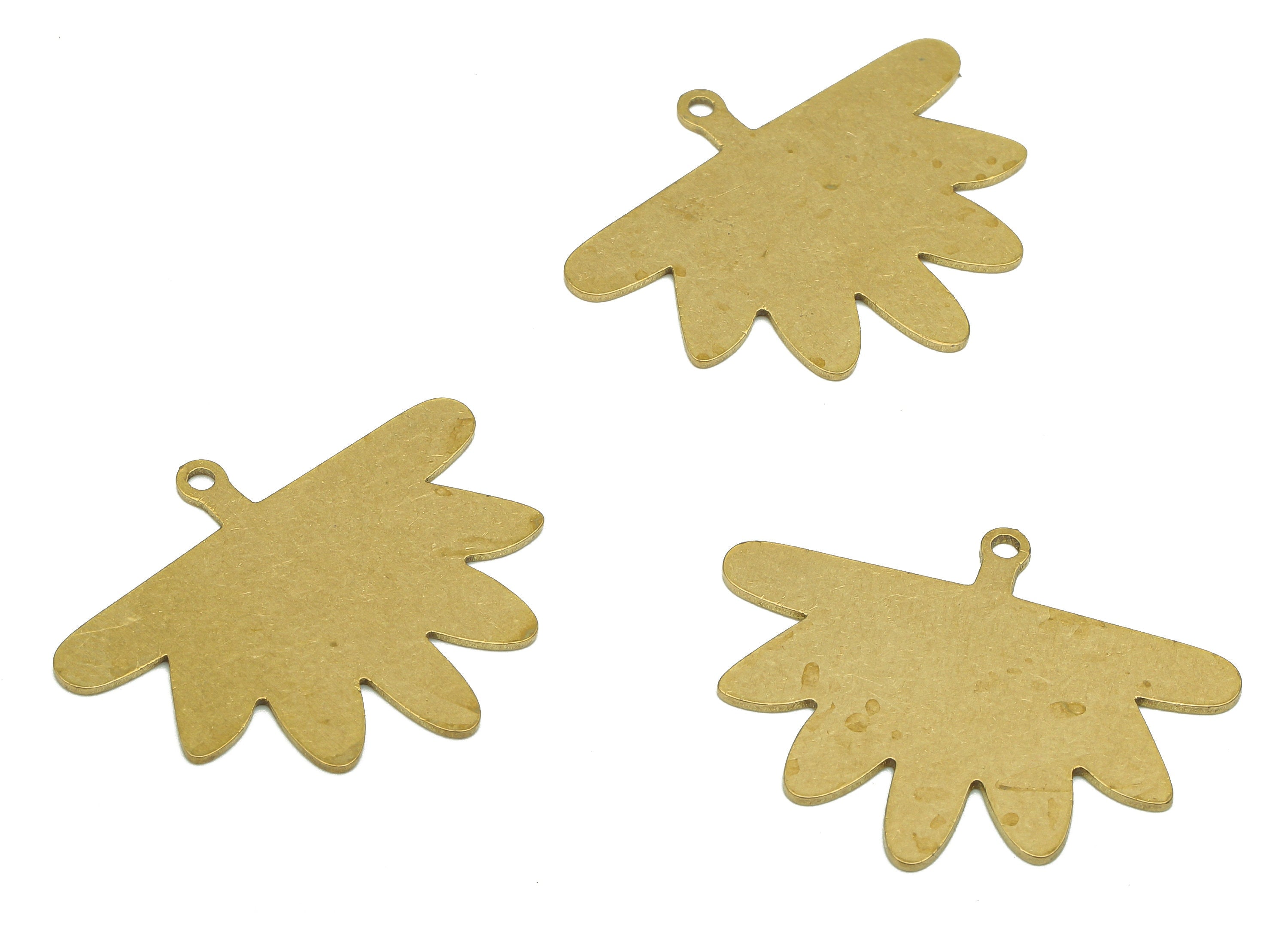 Brass Tree Earring Charms - Raw Brass Leaf Cutout Earring - Branch Pendant With Loop - Flower Charm For Necklace - 29.8x24.5x0.7mm - PPA5648 - DOMEDBAZAAR